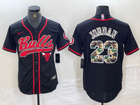 Men's Chicago Bulls Michael Jordan #23 Black Game Player Jersey