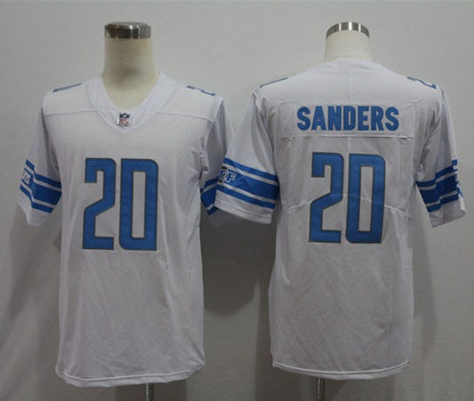 Men's Detroit Lions Barry Sanders #20 White Team Game Jerseys