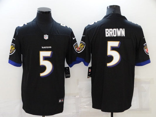 Men's Baltimore Ravens Marquise Brown #5 Black Game Jerseys