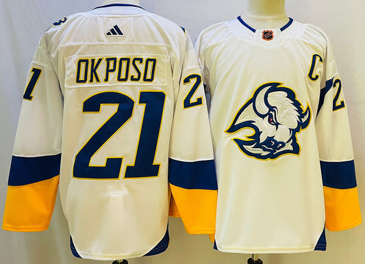 Men's Buffalo Sabres Kyle Okposo #21 White Player Jerseys