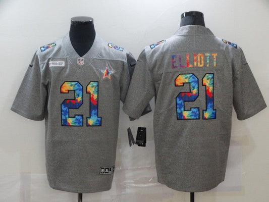 Men's Dallas Cowboys Ezekiel Elliott #21 Gray Game Player Jerseys