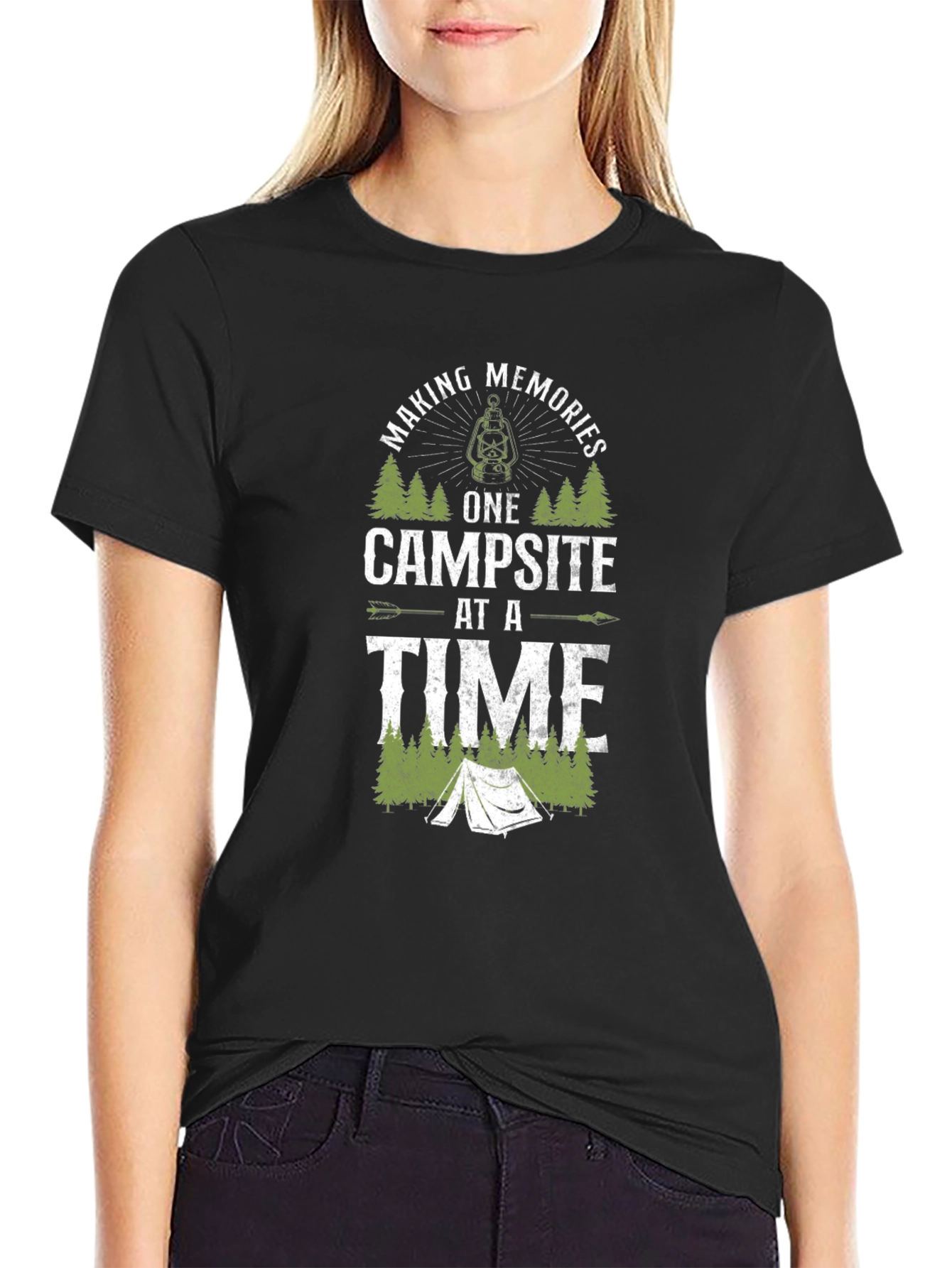 Camping Memories Black Graphic T-Shirt