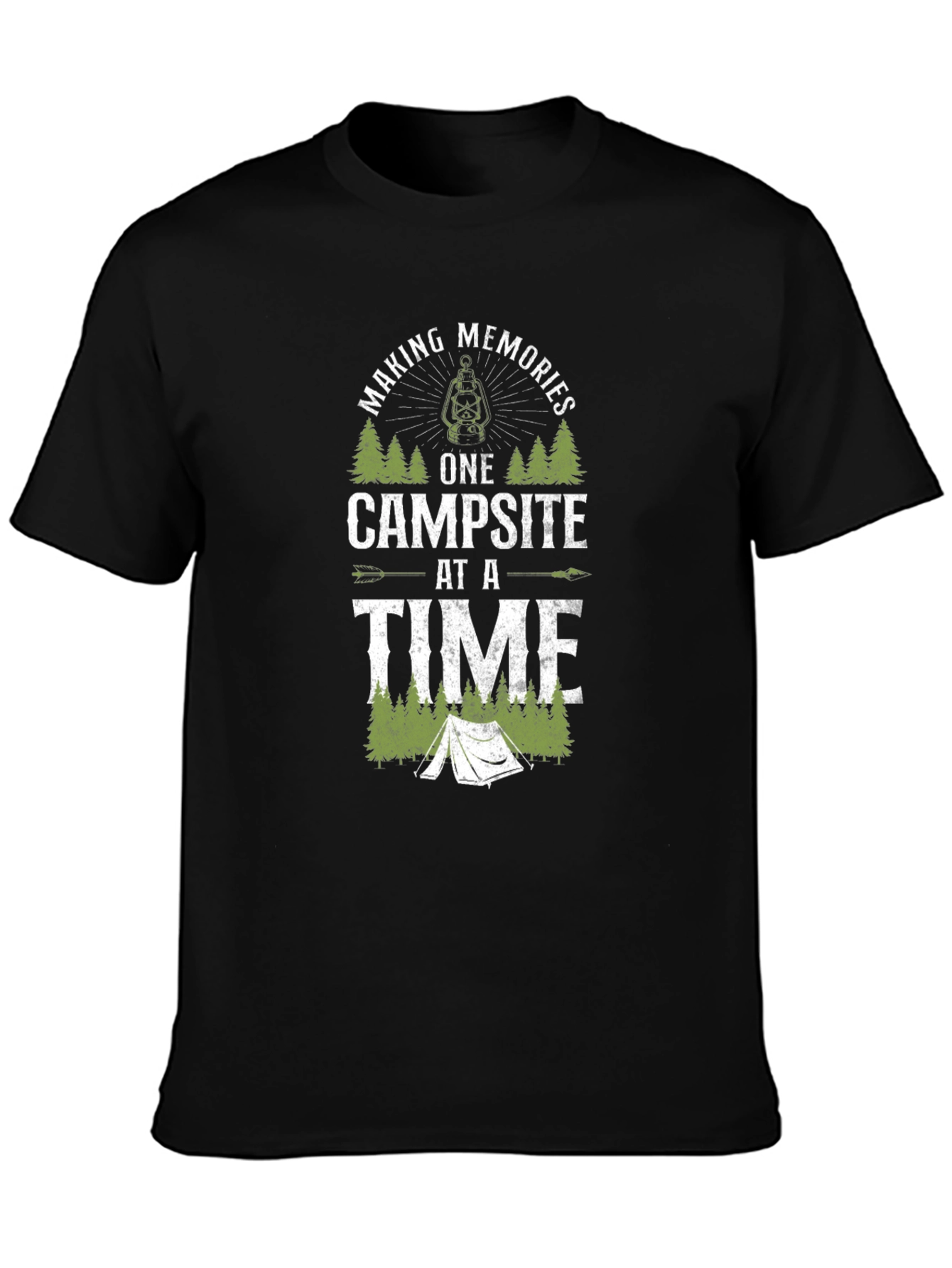 Camping Memories Black Graphic T-Shirt