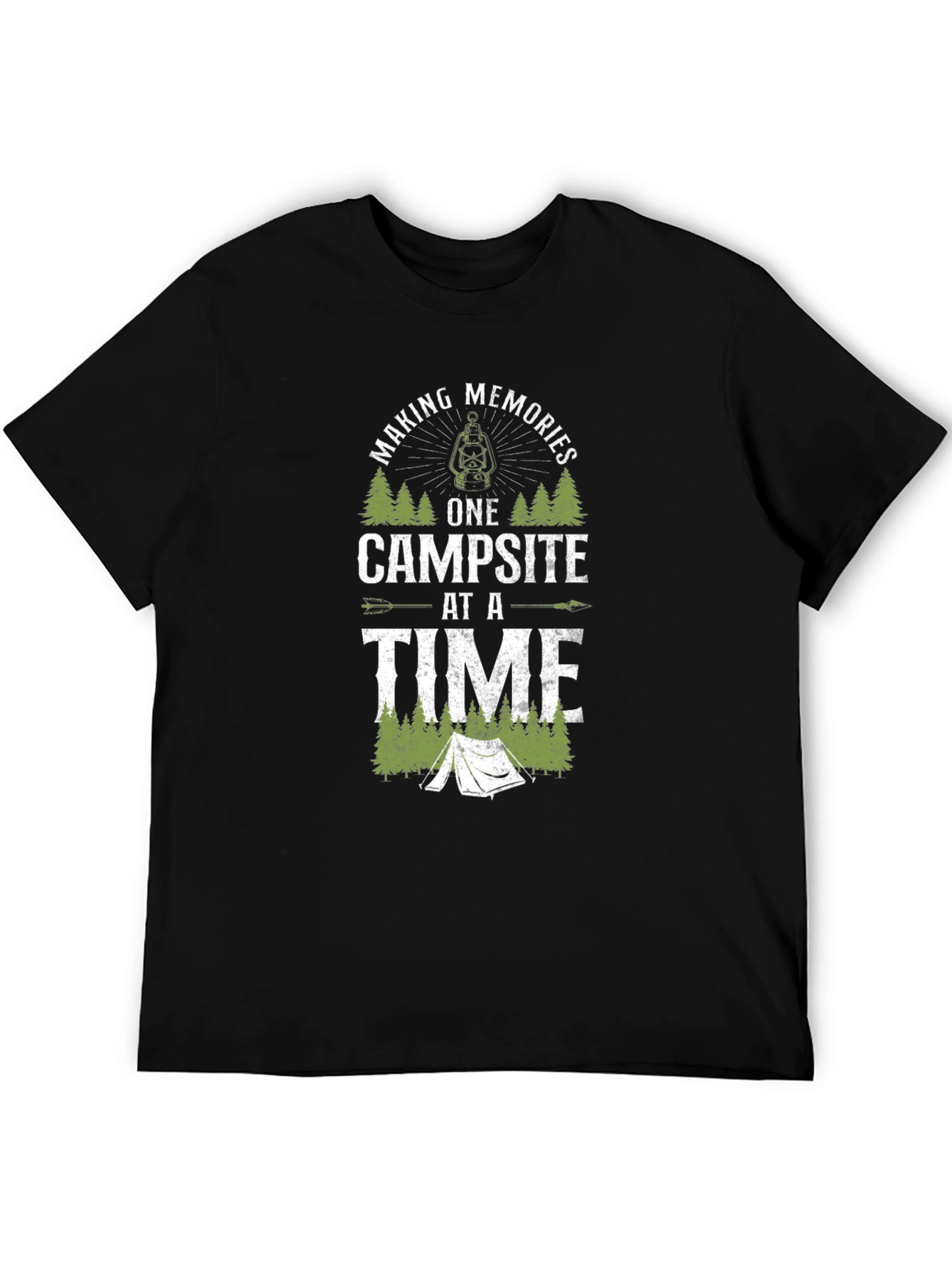 Camping Memories Black Graphic T-Shirt