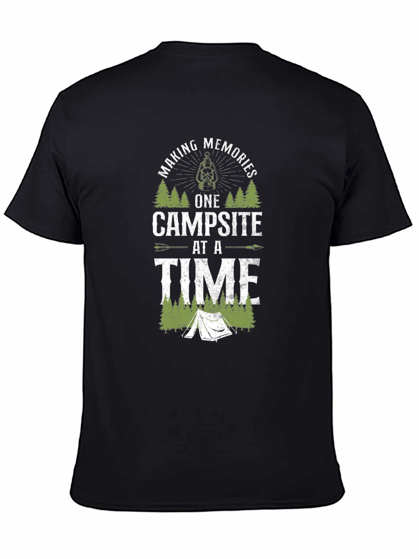 Camping Memories Black Graphic T-Shirt