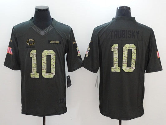 Men's Chicago Bears #10 Mitch Trubisky Black Game Jerseys