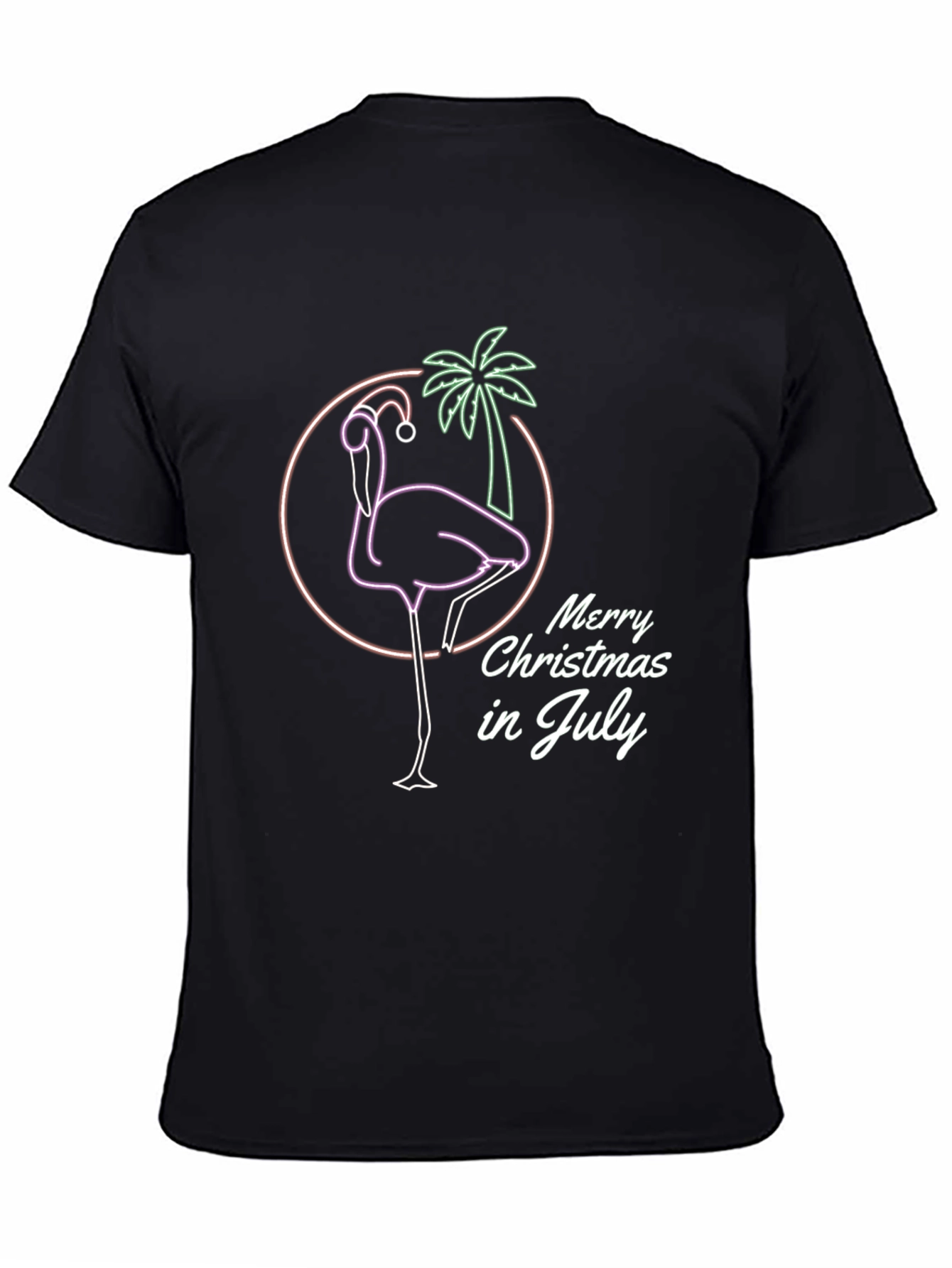 Merry Christmas in July Flamingo Graphic Tee