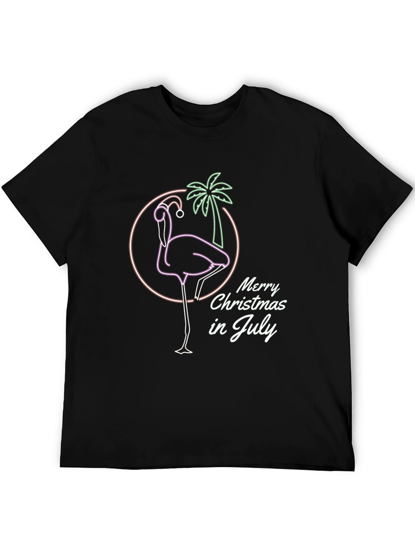 Merry Christmas in July Flamingo Graphic Tee