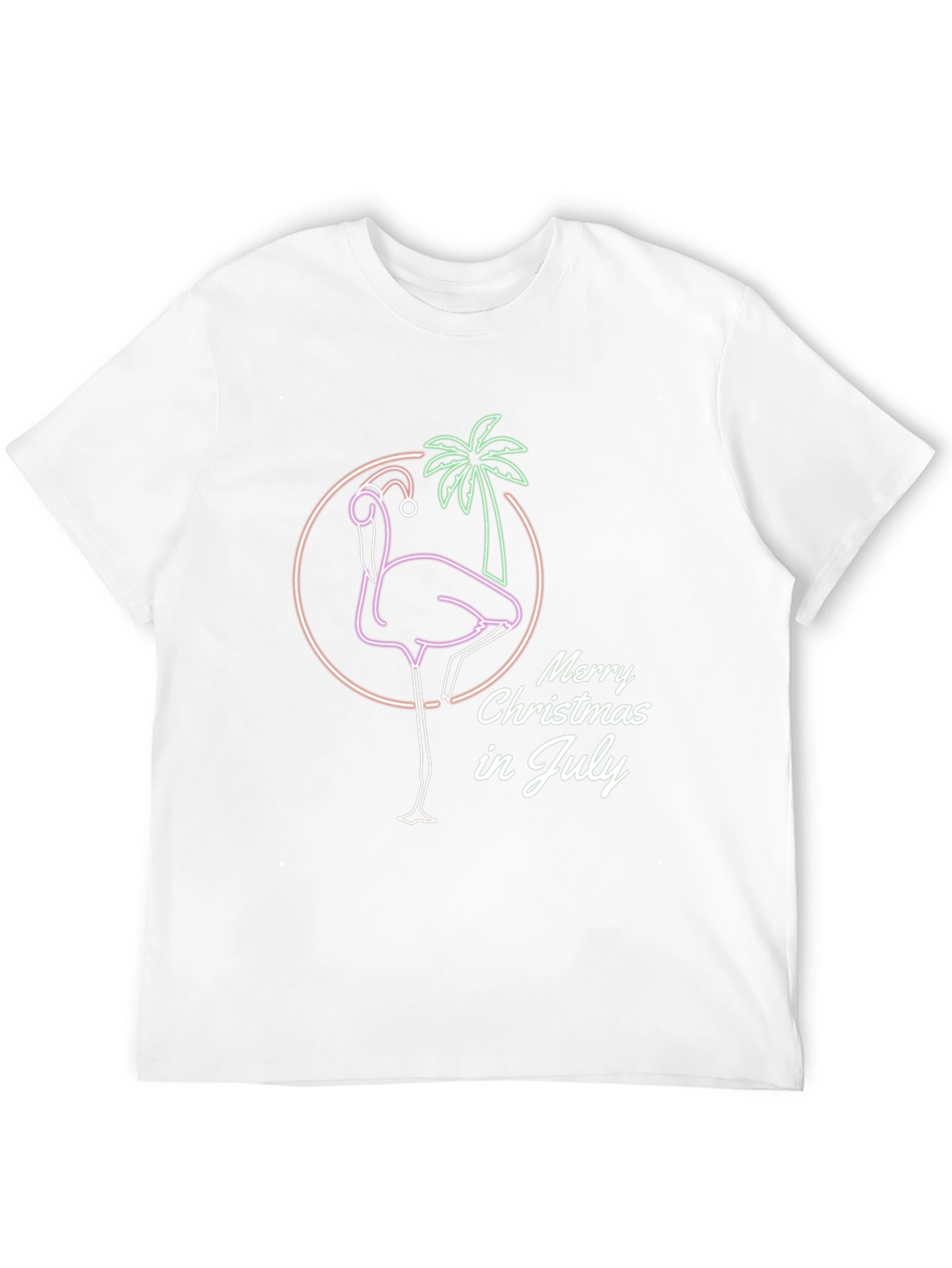 Merry Christmas in July Flamingo Graphic Tee