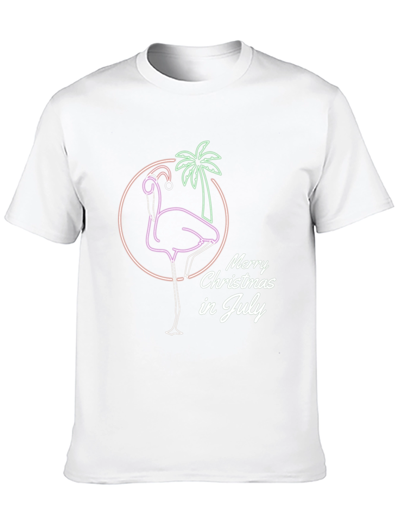 Merry Christmas in July Flamingo Graphic Tee