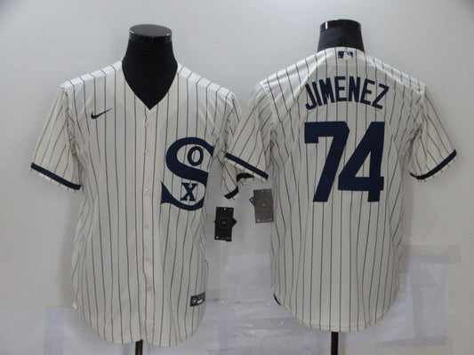 Men's Chicago White Sox Eloy Jimenez #74 Beige Replica Baseball Jerseys