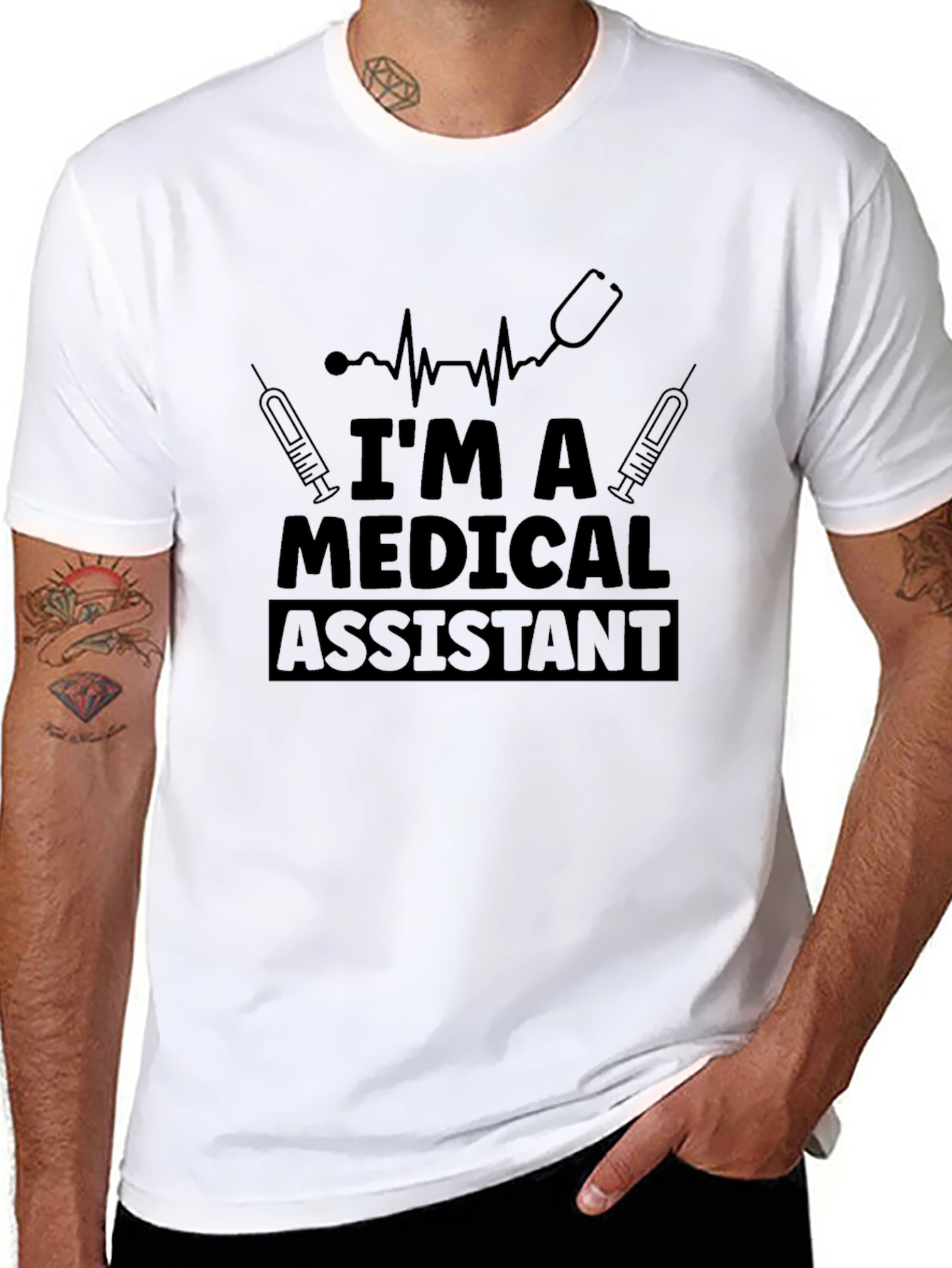 Medical Assistant Graphic Tee - Black Short Sleeve