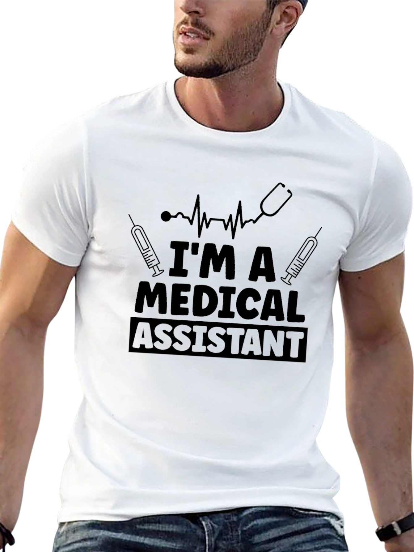 Medical Assistant Graphic Tee - Black Short Sleeve