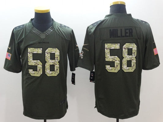 Men's Denver Broncos Von Miller #58 Army Green Game Jerseys