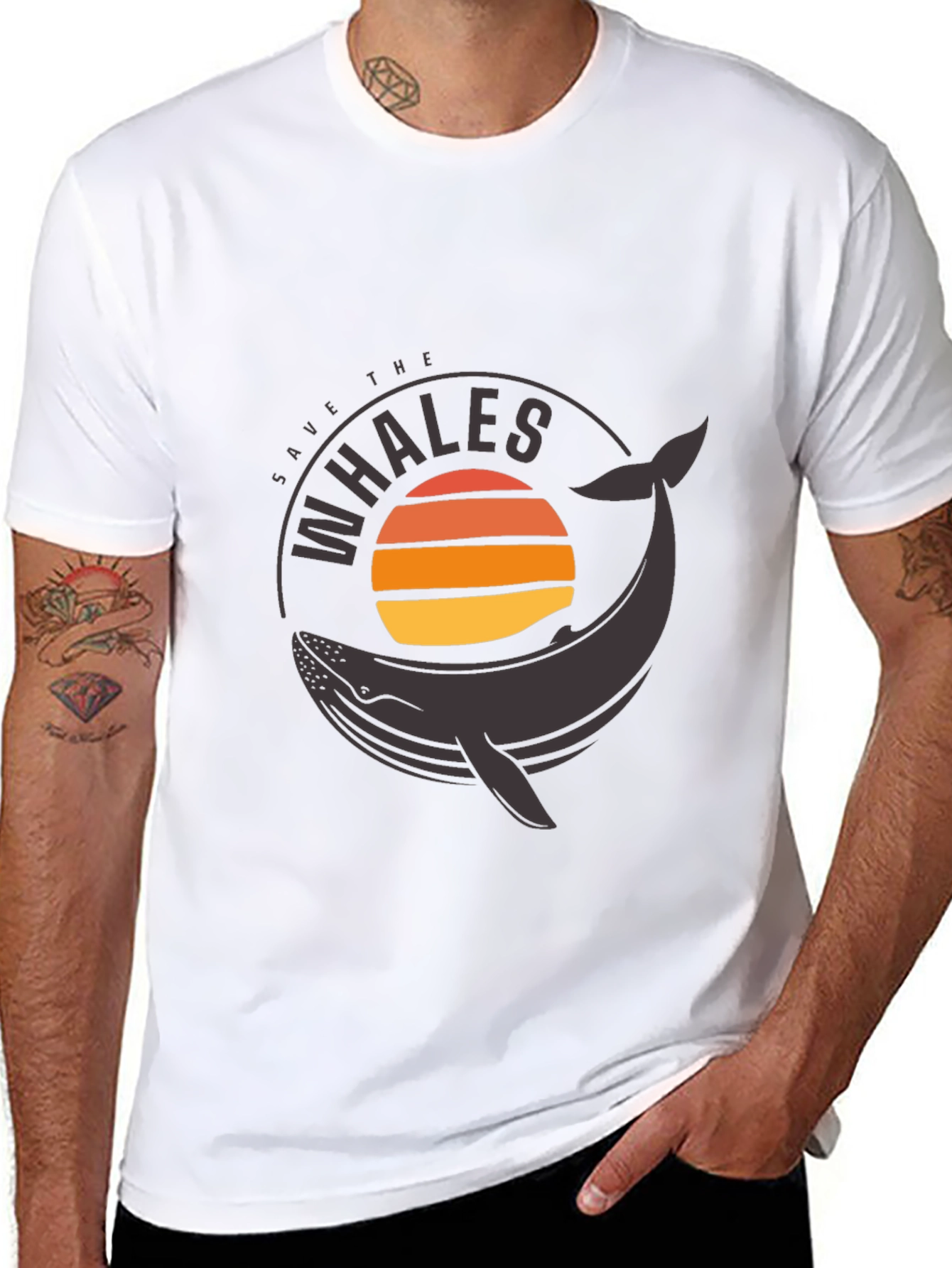 Save the Whales Graphic Tee - Black T-Shirt