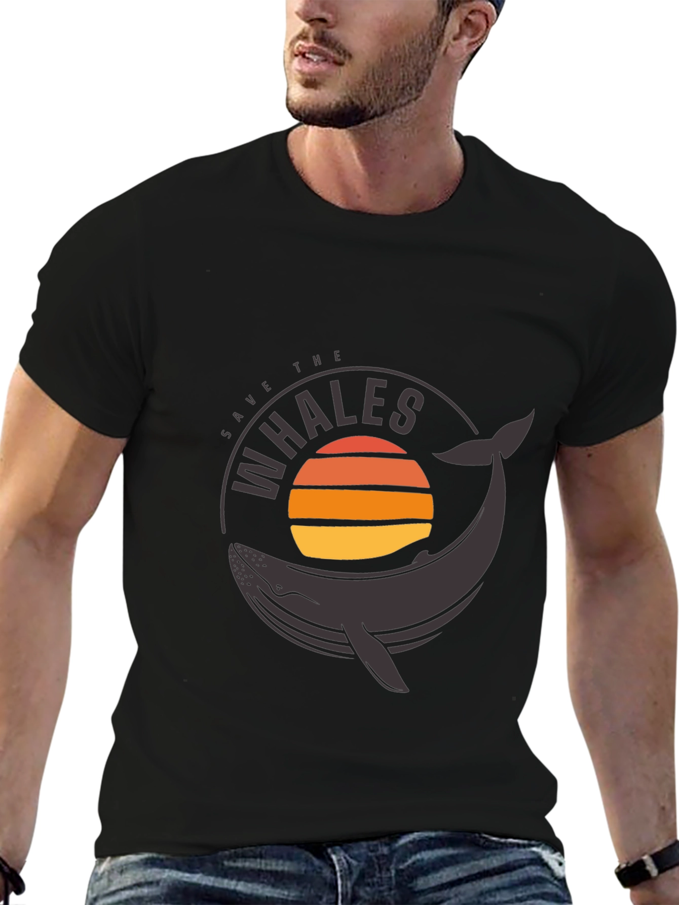 Save the Whales Graphic Tee - Black T-Shirt