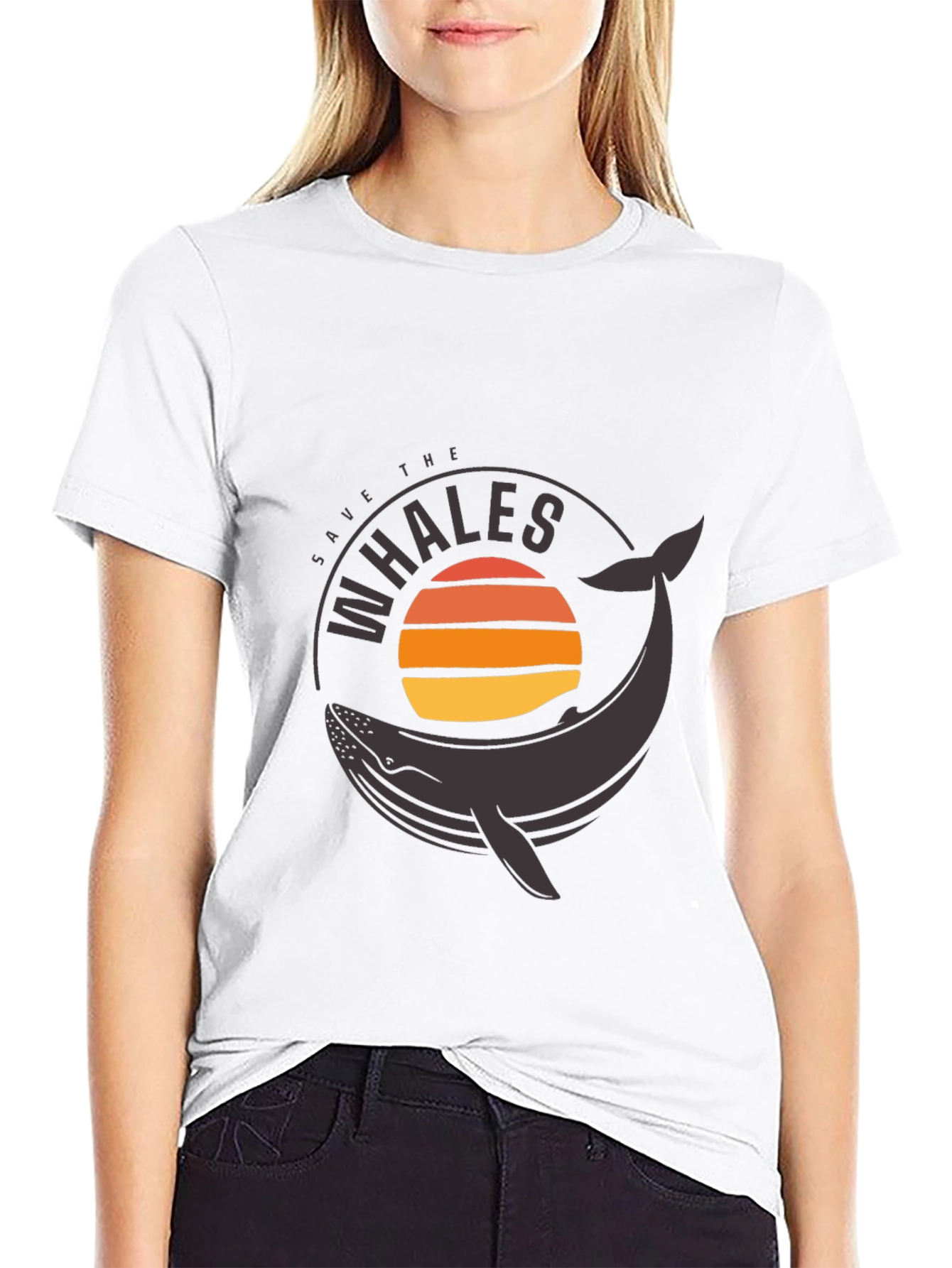 Save the Whales Graphic Tee - Black T-Shirt