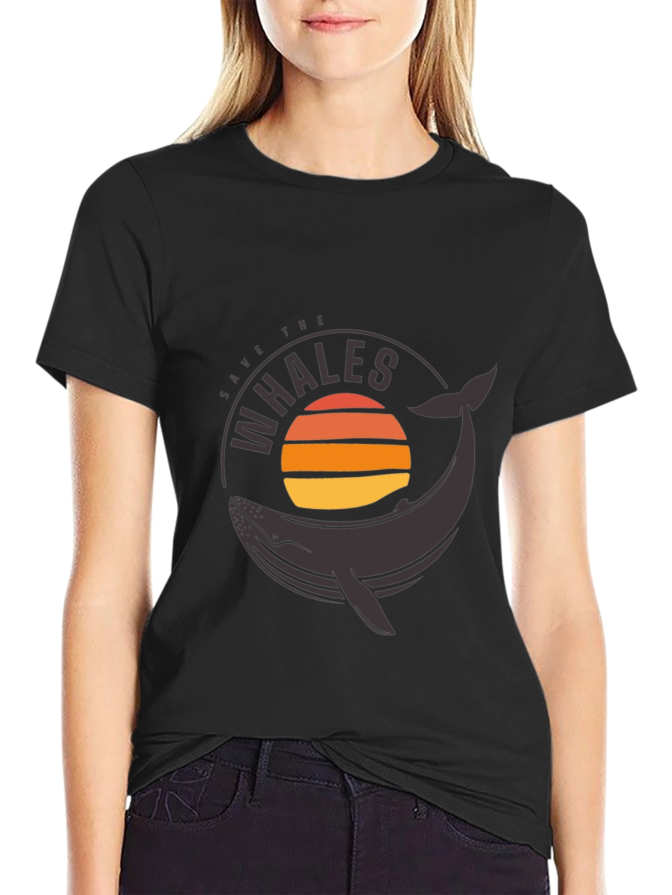Save the Whales Graphic Tee - Black T-Shirt