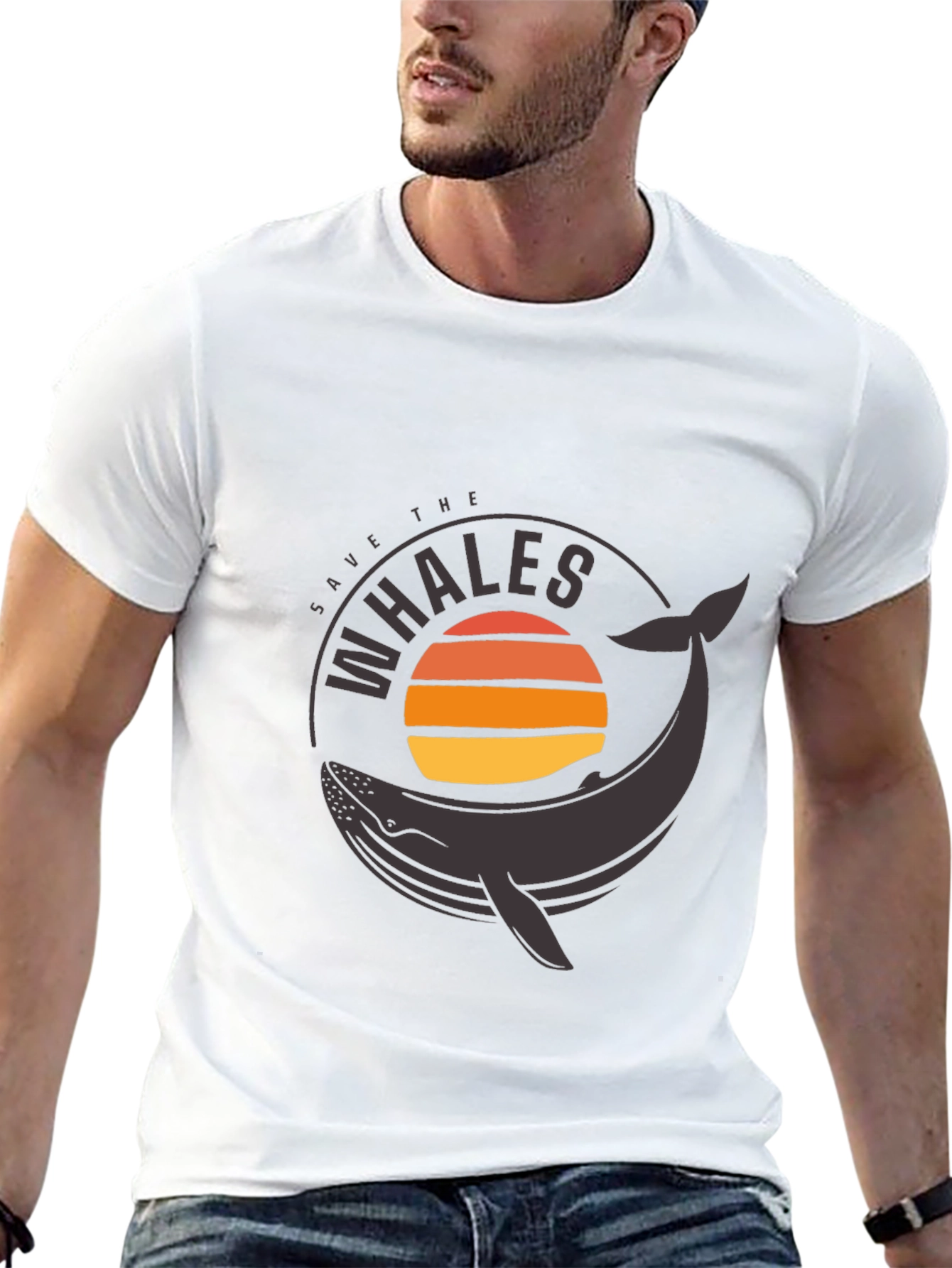 Save the Whales Graphic Tee - Black T-Shirt
