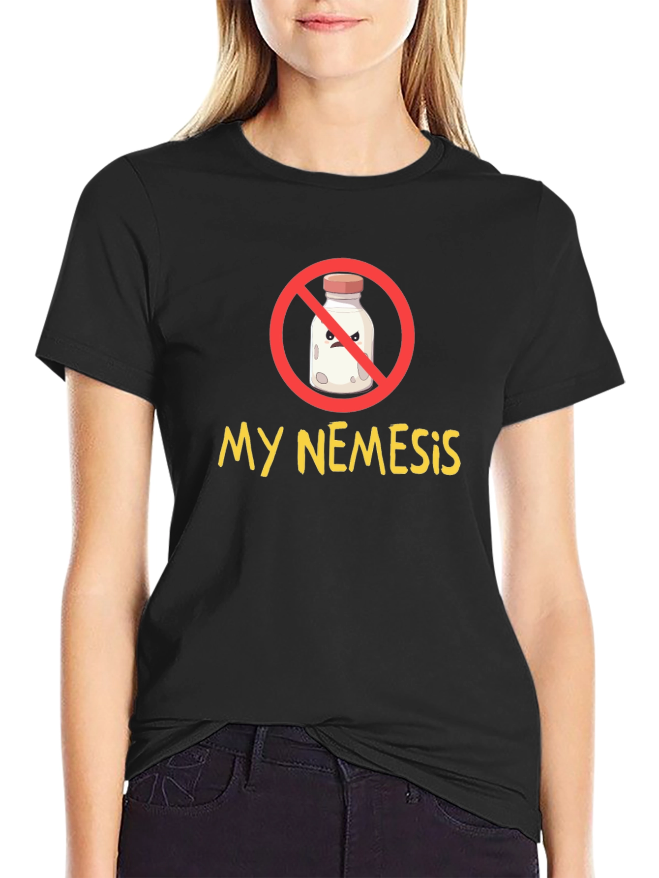 My Nemesis Milk Graphic Tee - Funny Cartoon T-Shirt