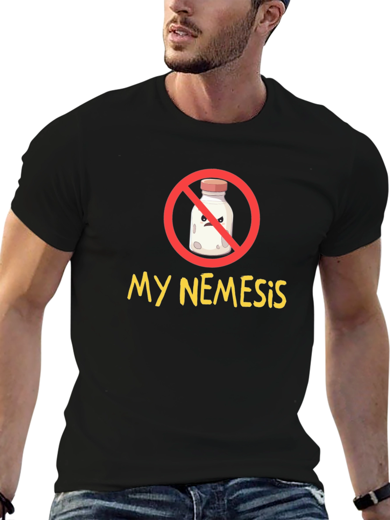 My Nemesis Milk Graphic Tee - Funny Cartoon T-Shirt