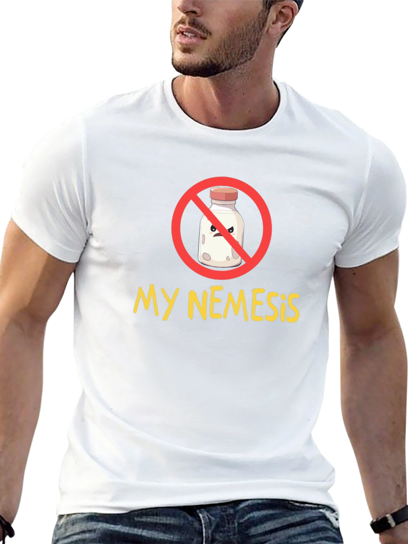 My Nemesis Milk Graphic Tee - Funny Cartoon T-Shirt