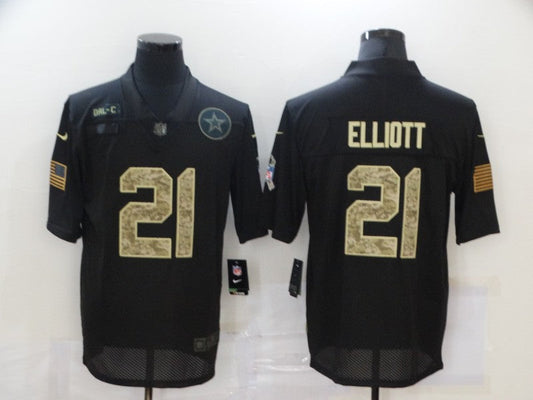 Men's Dallas Cowboys #21 Ezekiel Elliott Black Game Player Jerseys