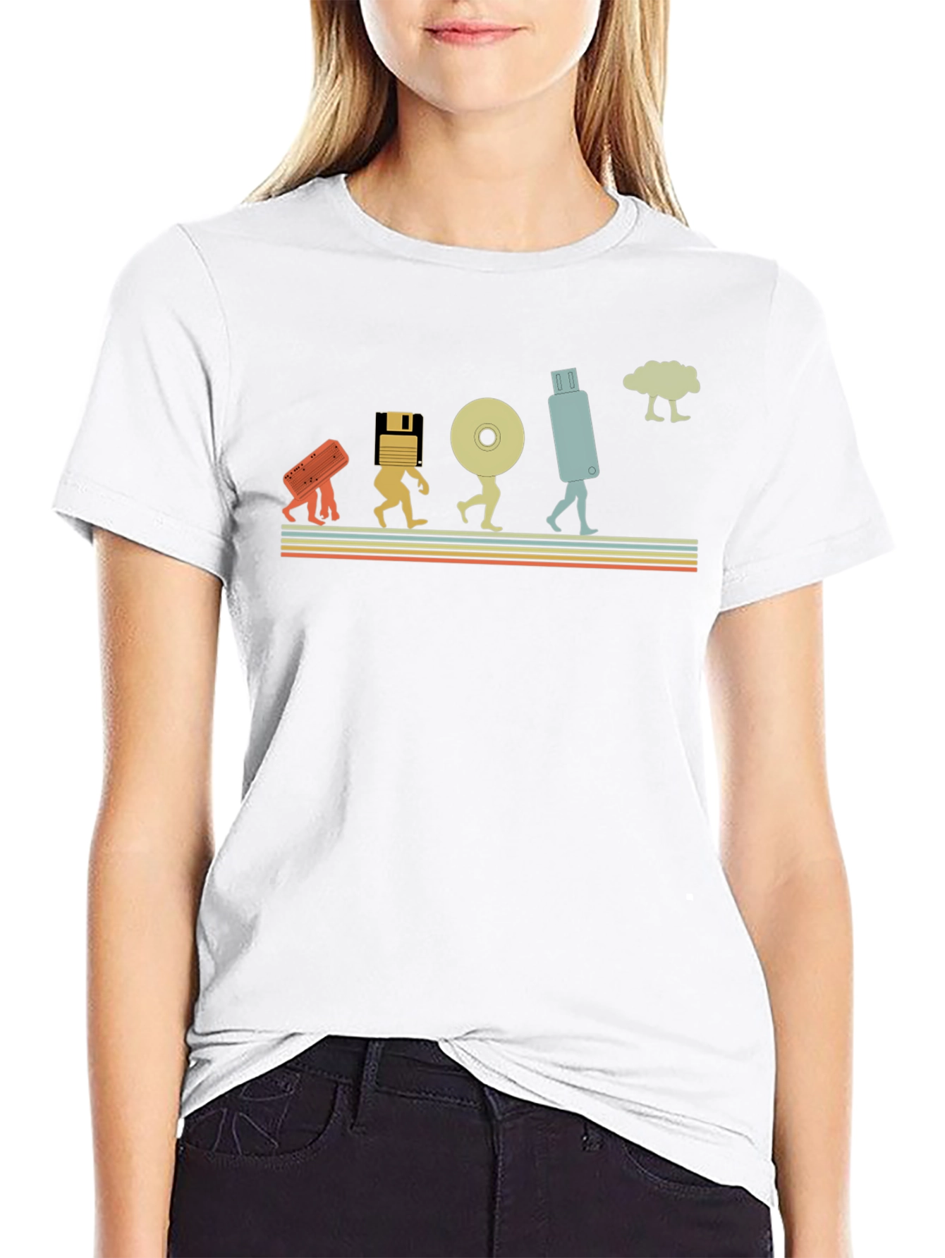 Data Evolution Mens Black Graphic T-Shirt