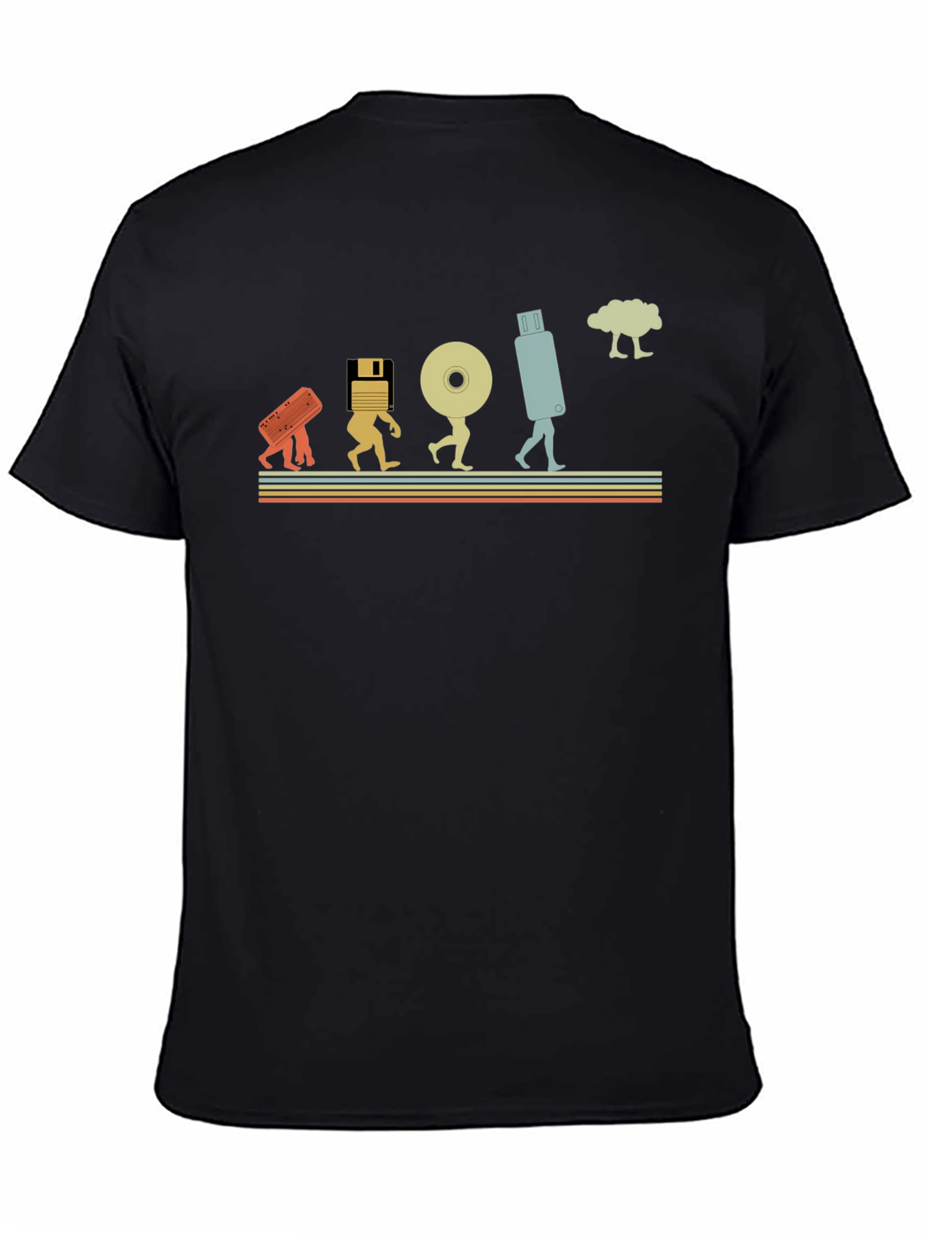 Data Evolution Mens Black Graphic T-Shirt
