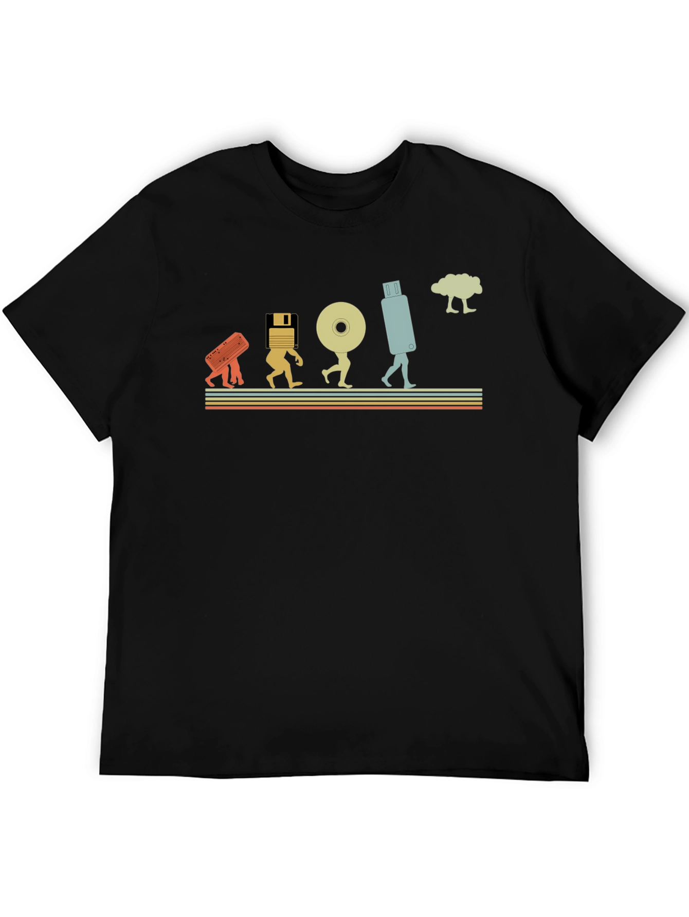 Data Evolution Mens Black Graphic T-Shirt