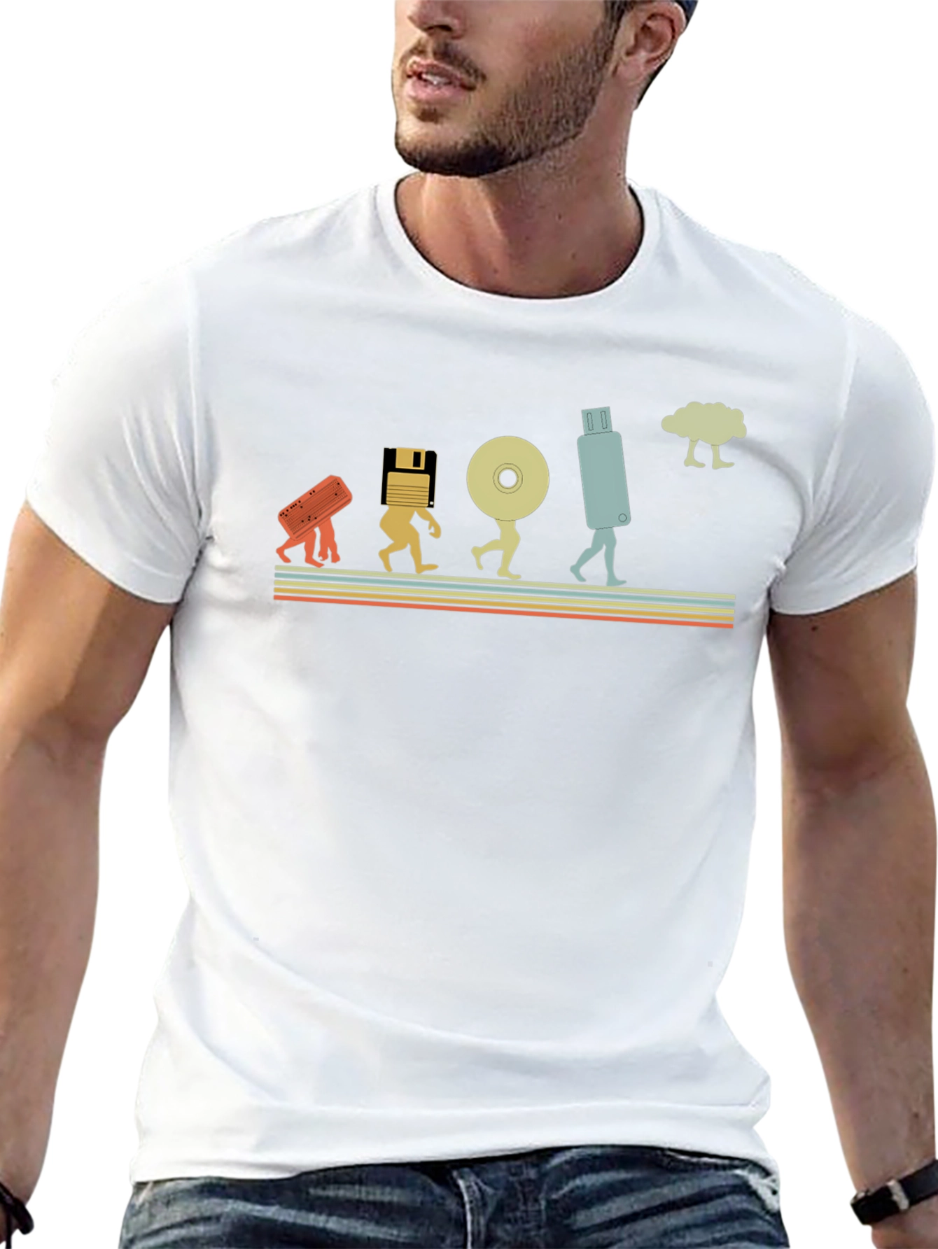 Data Evolution Mens Black Graphic T-Shirt