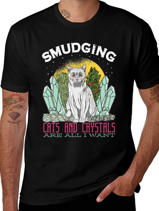 Smudging Cat & Crystals T-Shirt