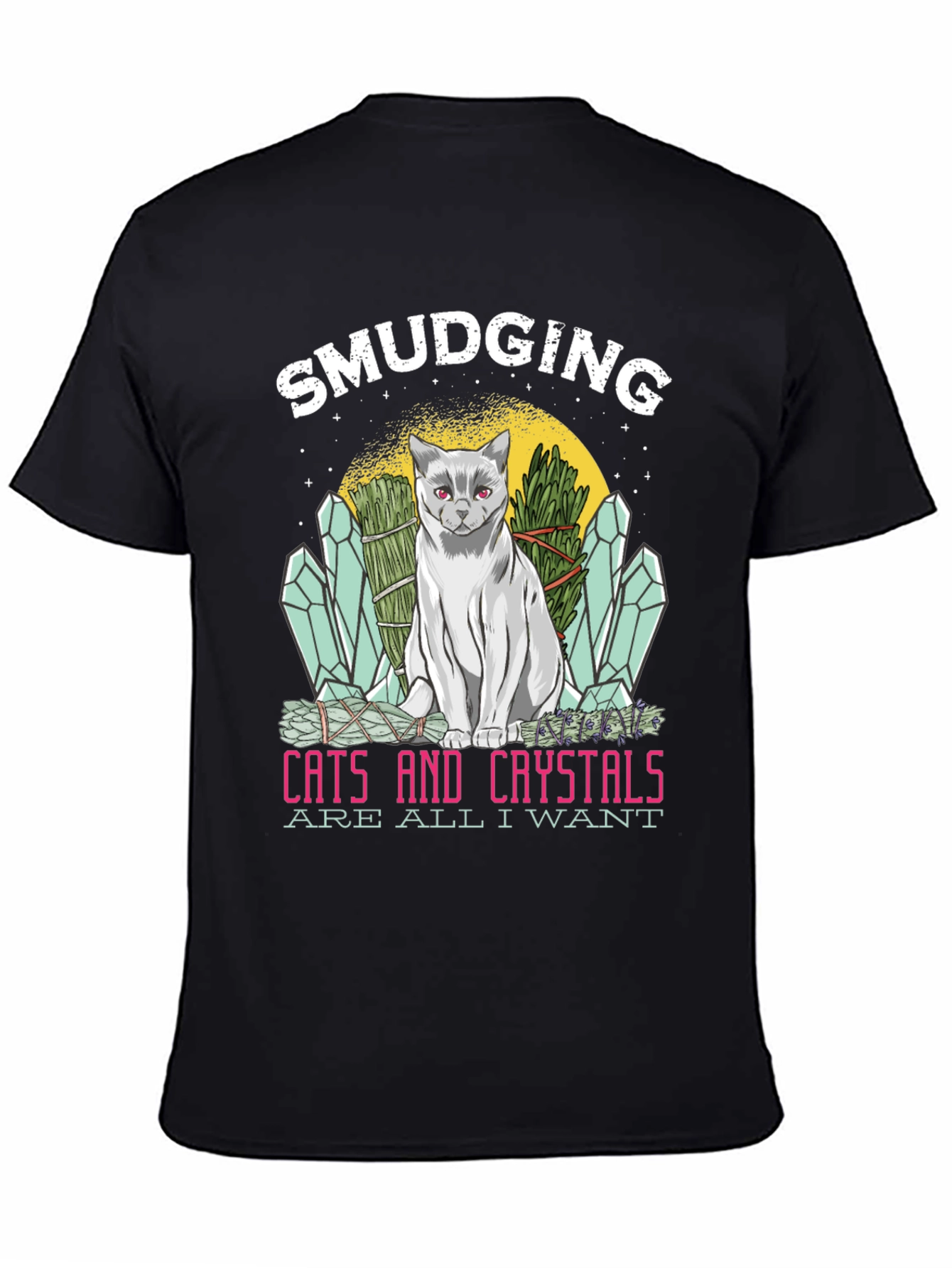 Smudging Cat & Crystals T-Shirt
