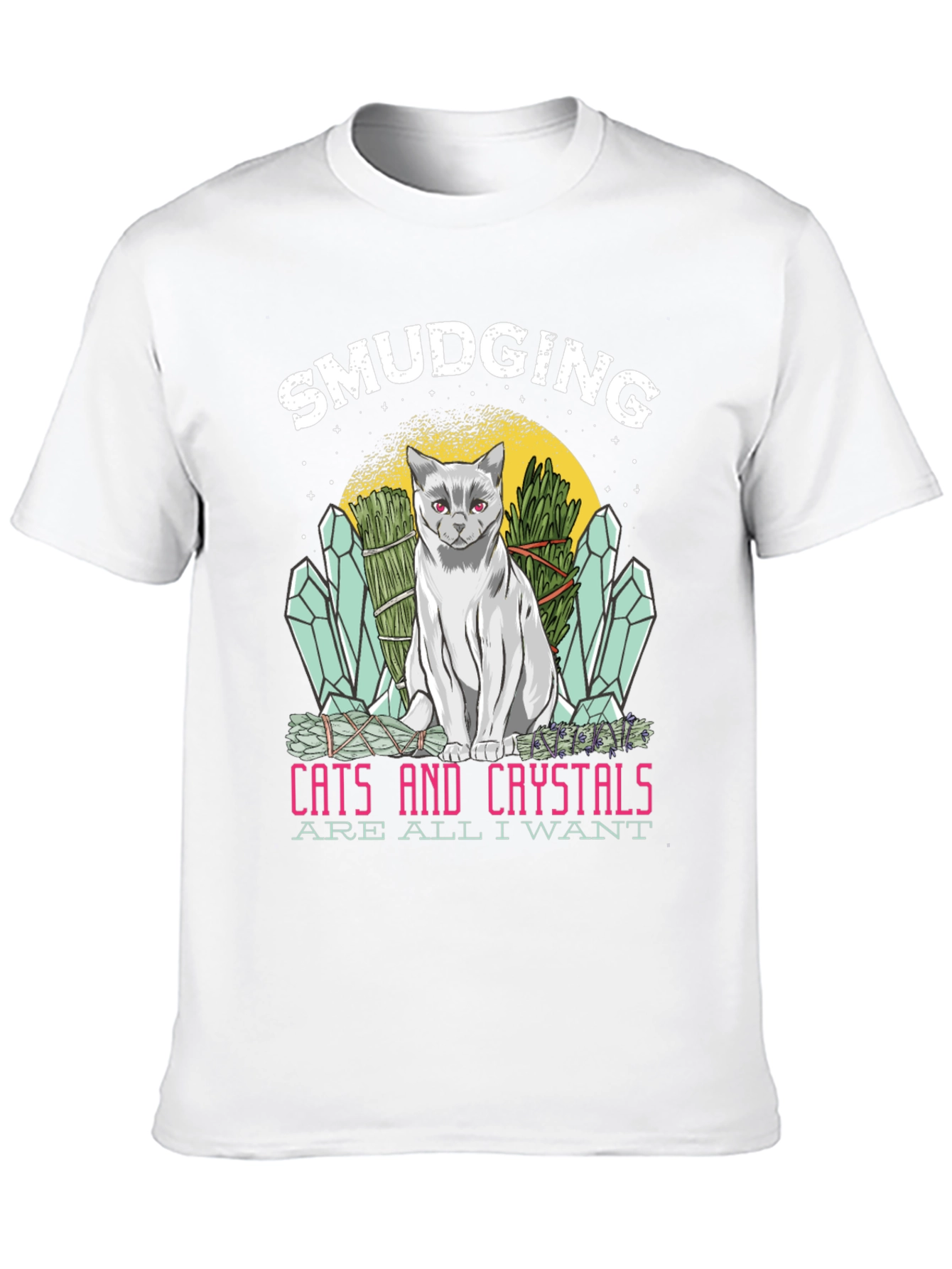 Smudging Cat & Crystals T-Shirt
