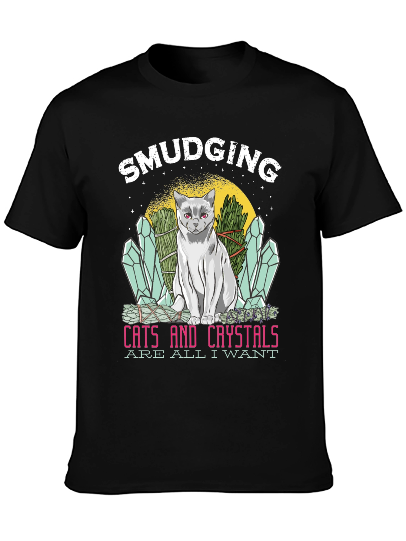 Smudging Cat & Crystals T-Shirt