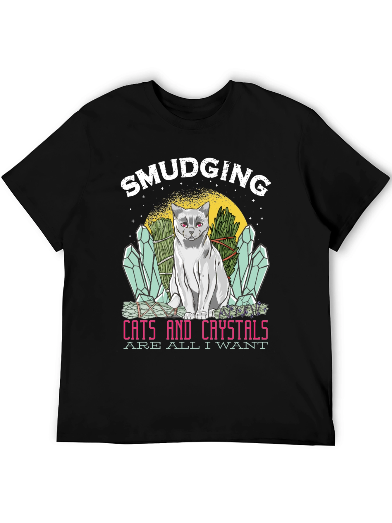 Smudging Cat & Crystals T-Shirt
