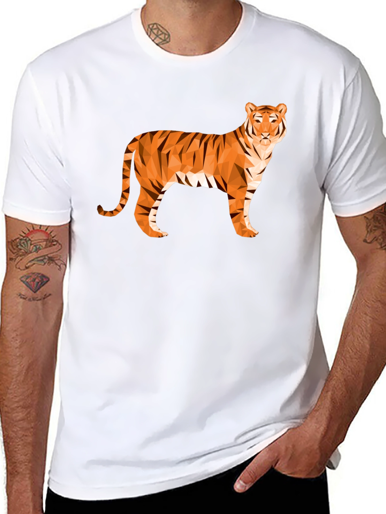 Geometric Tiger Graphic T-Shirt