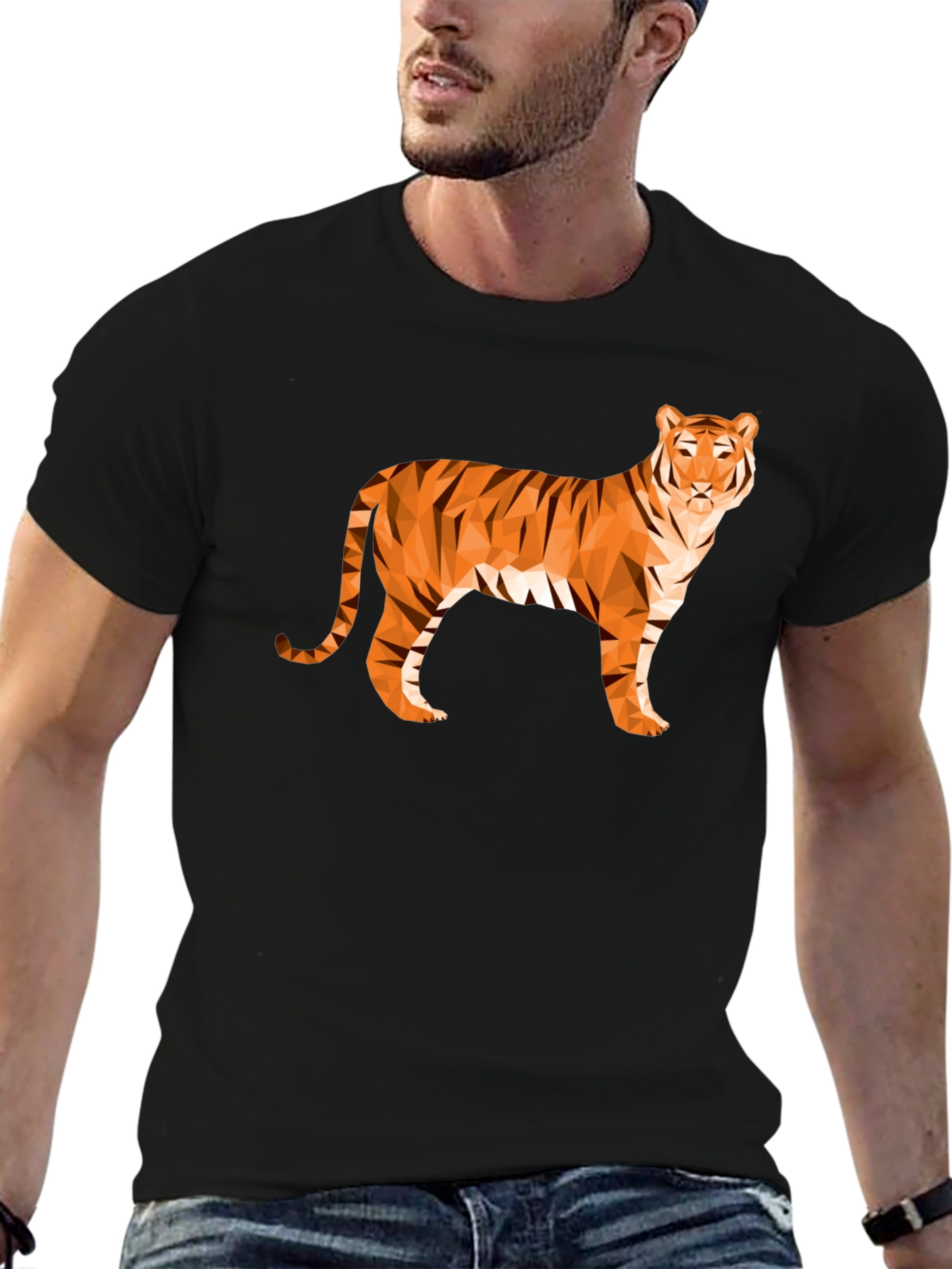 Geometric Tiger Graphic T-Shirt