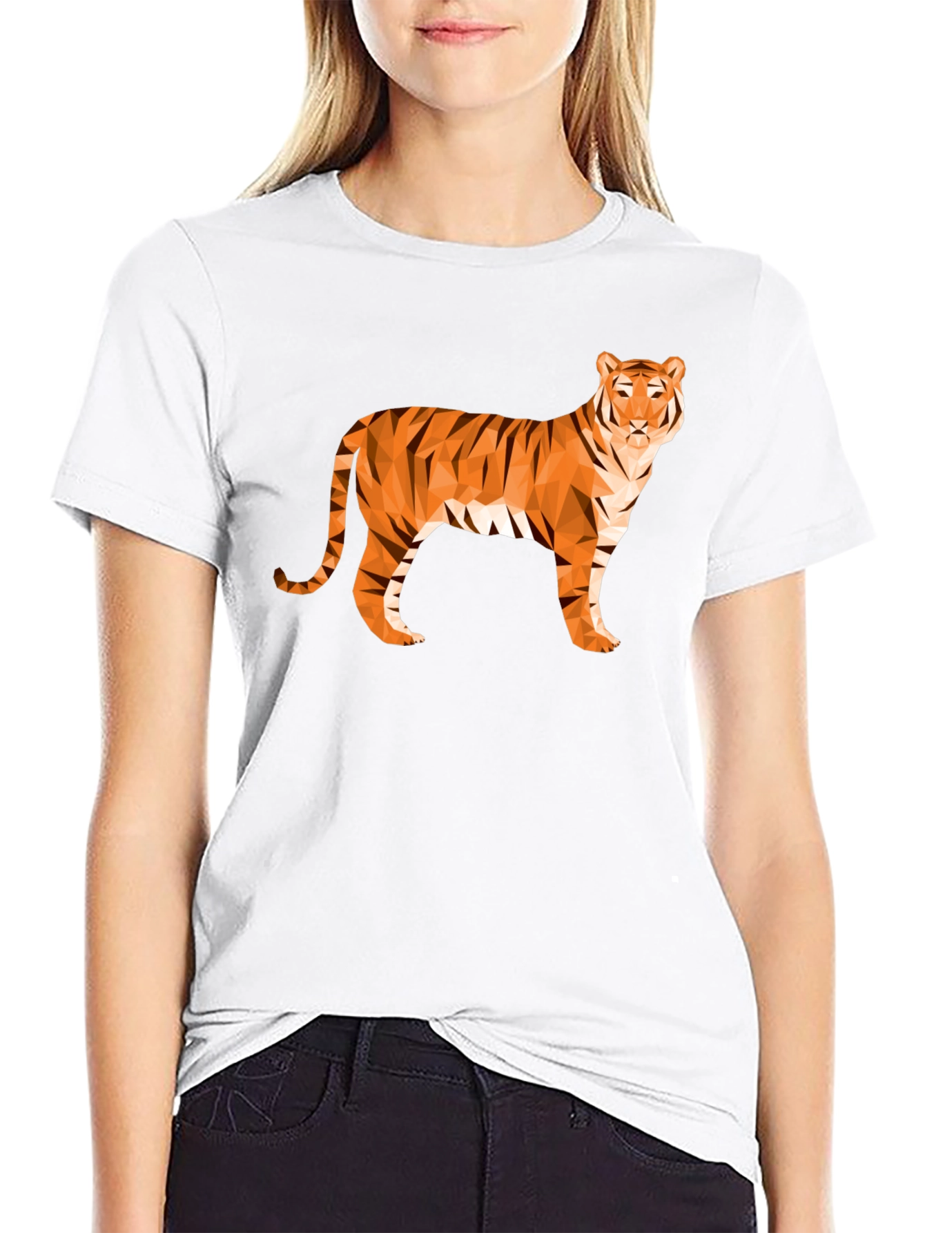 Geometric Tiger Graphic T-Shirt