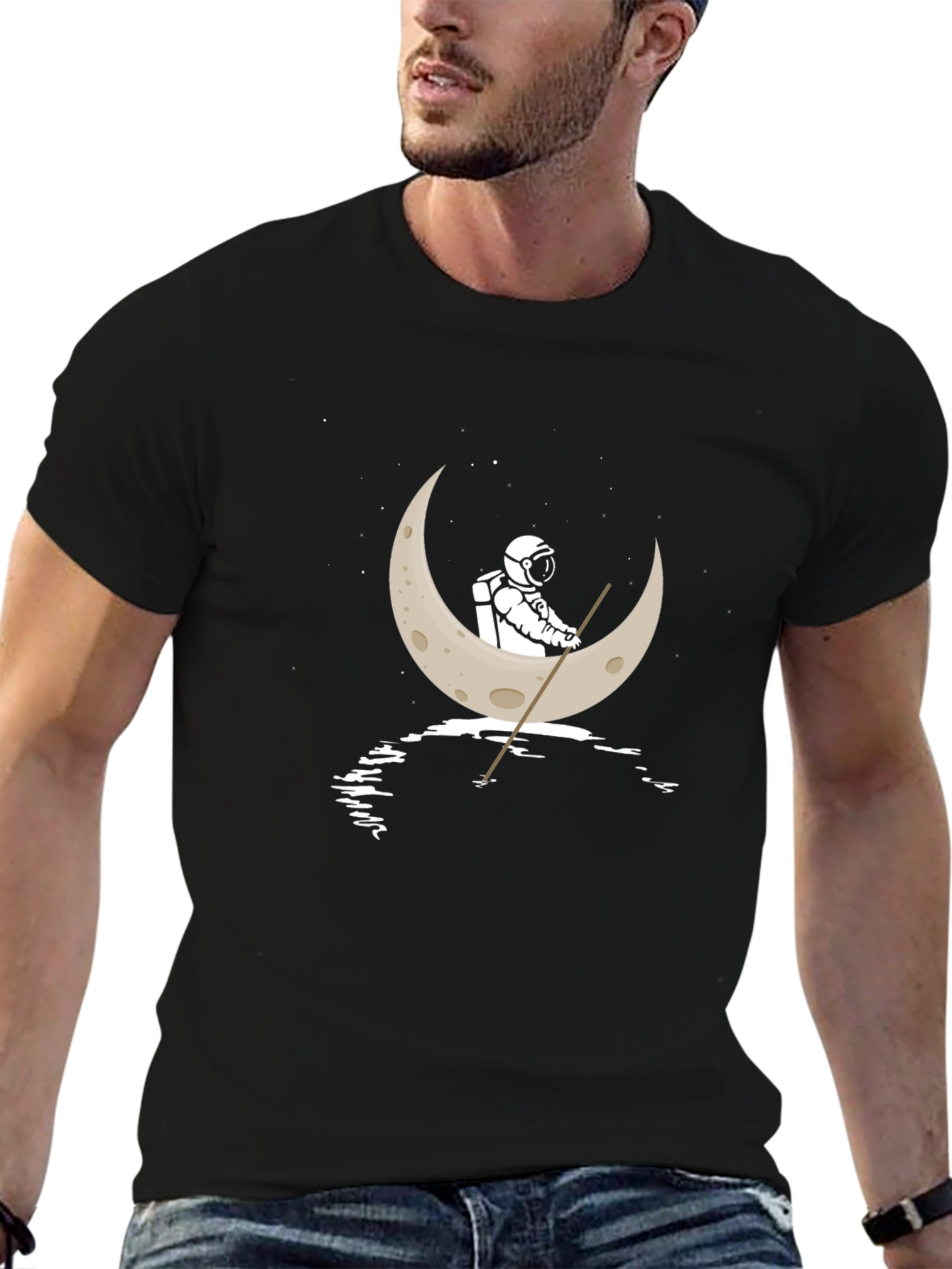 Astronaut Moon Boat T-Shirt