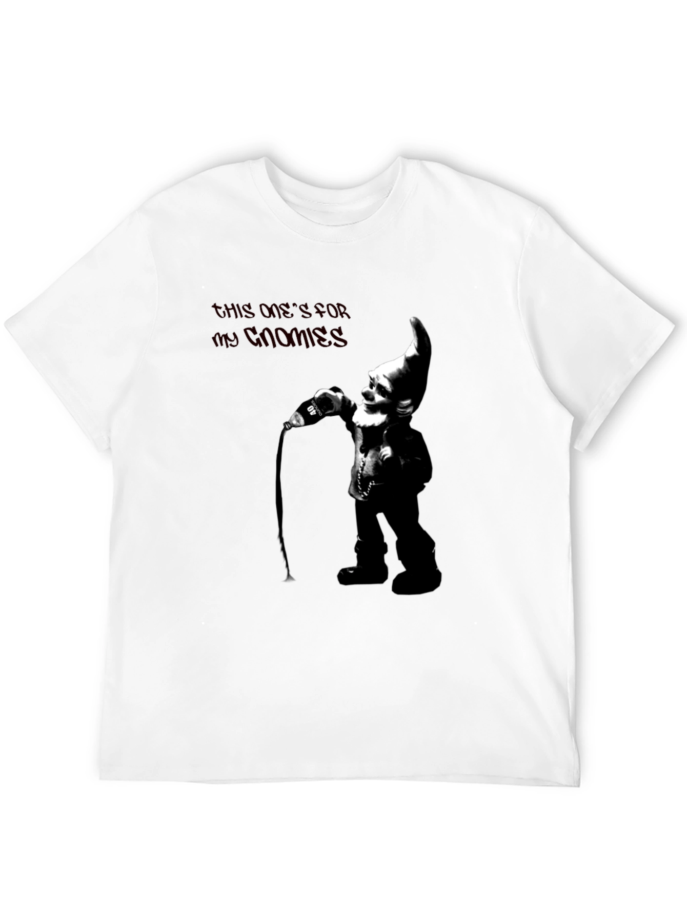 Gnomies Graphic T-Shirt - Black Crew Neck