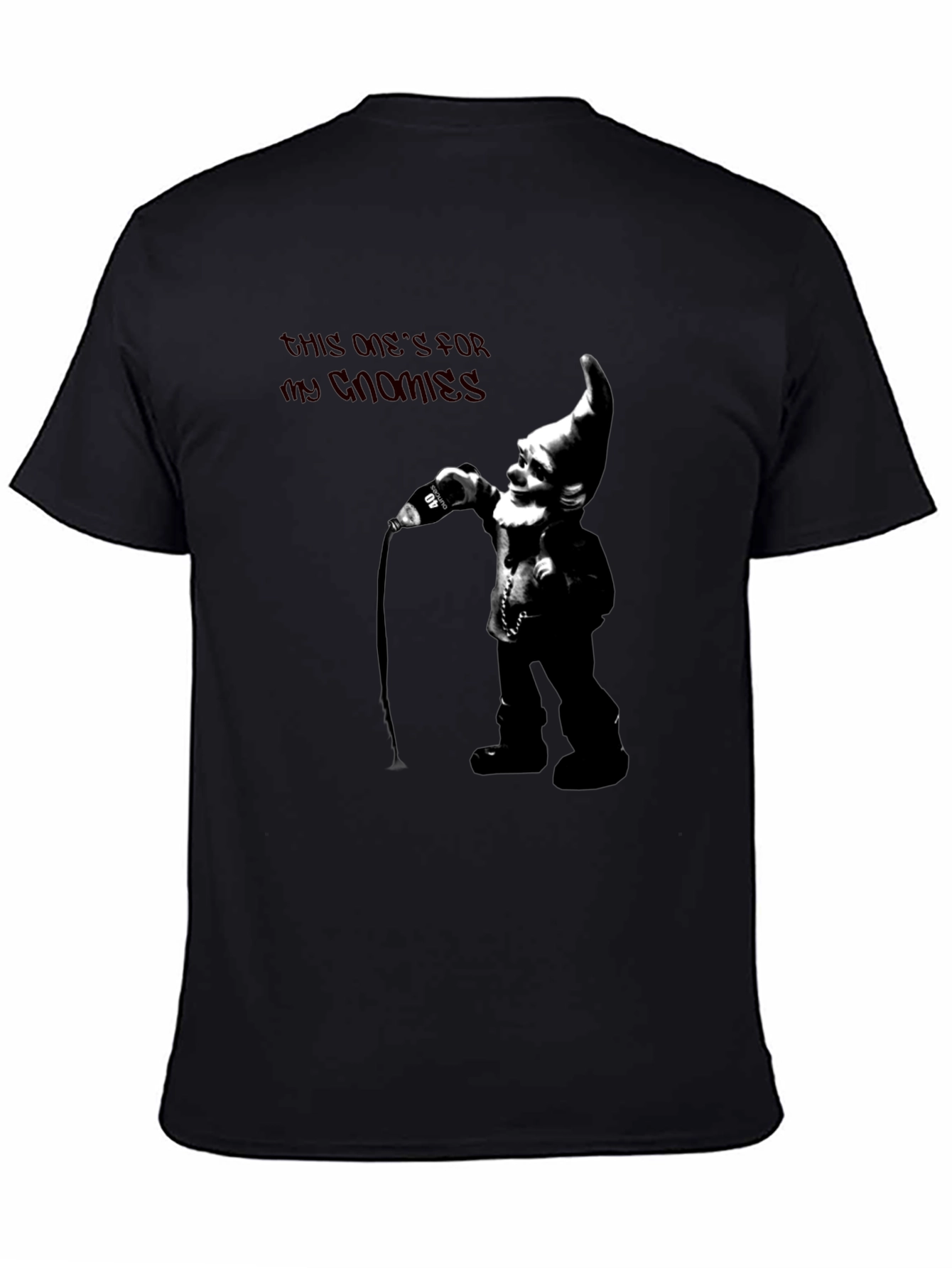 Gnomies Graphic T-Shirt - Black Crew Neck