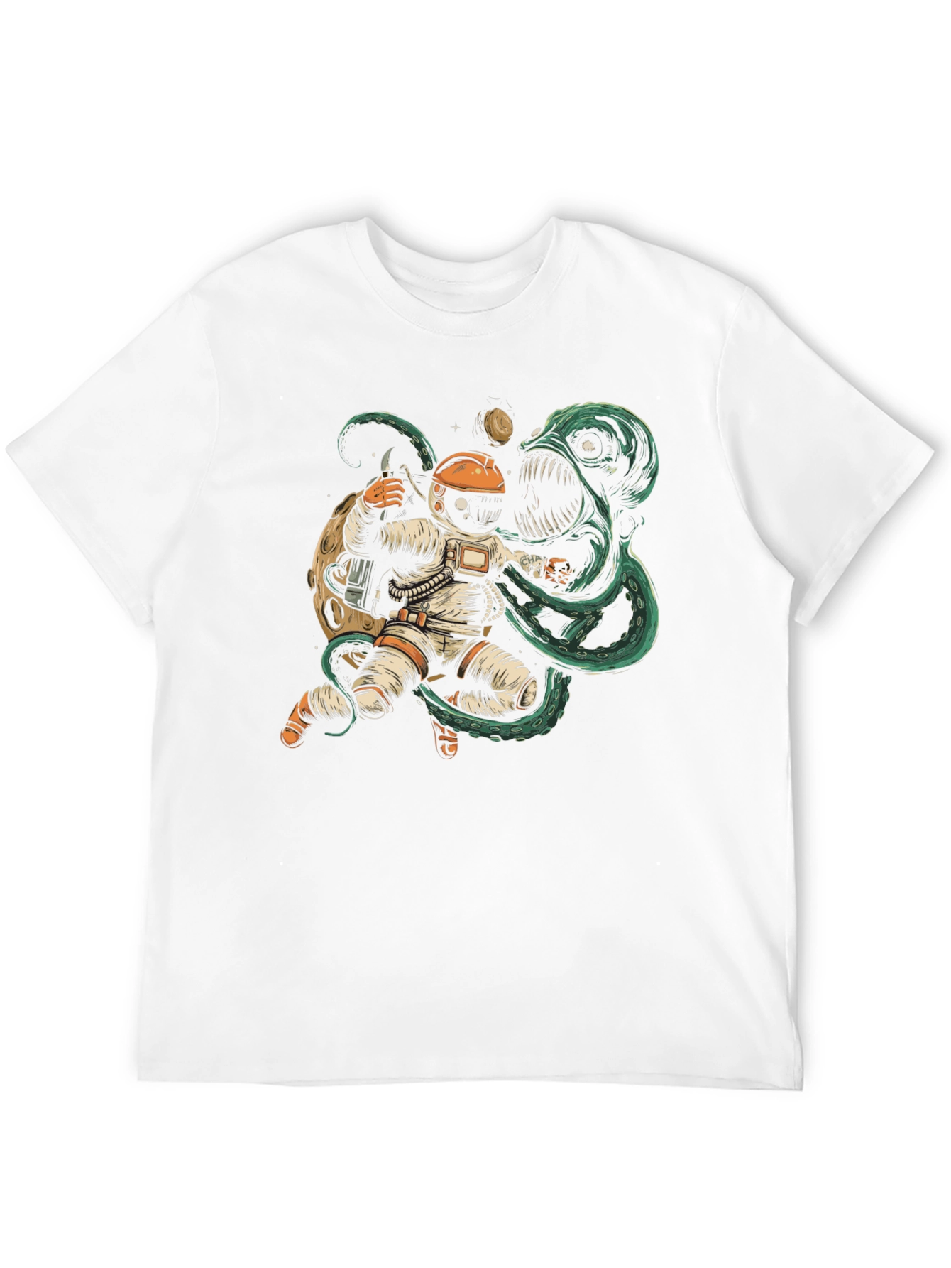 Astronaut vs Space Monster Graphic T-Shirt