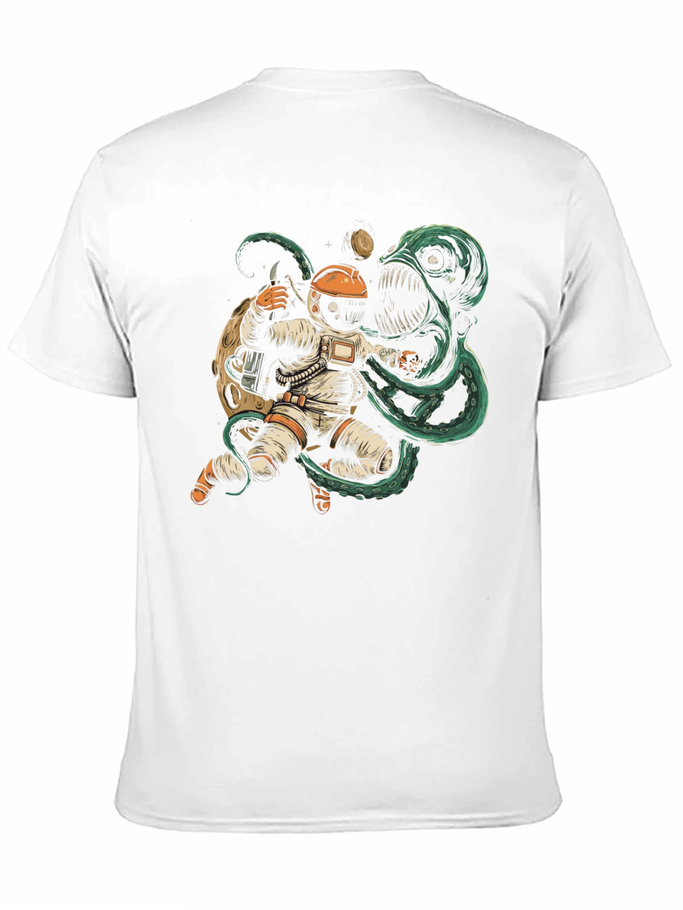 Astronaut vs Space Monster Graphic T-Shirt