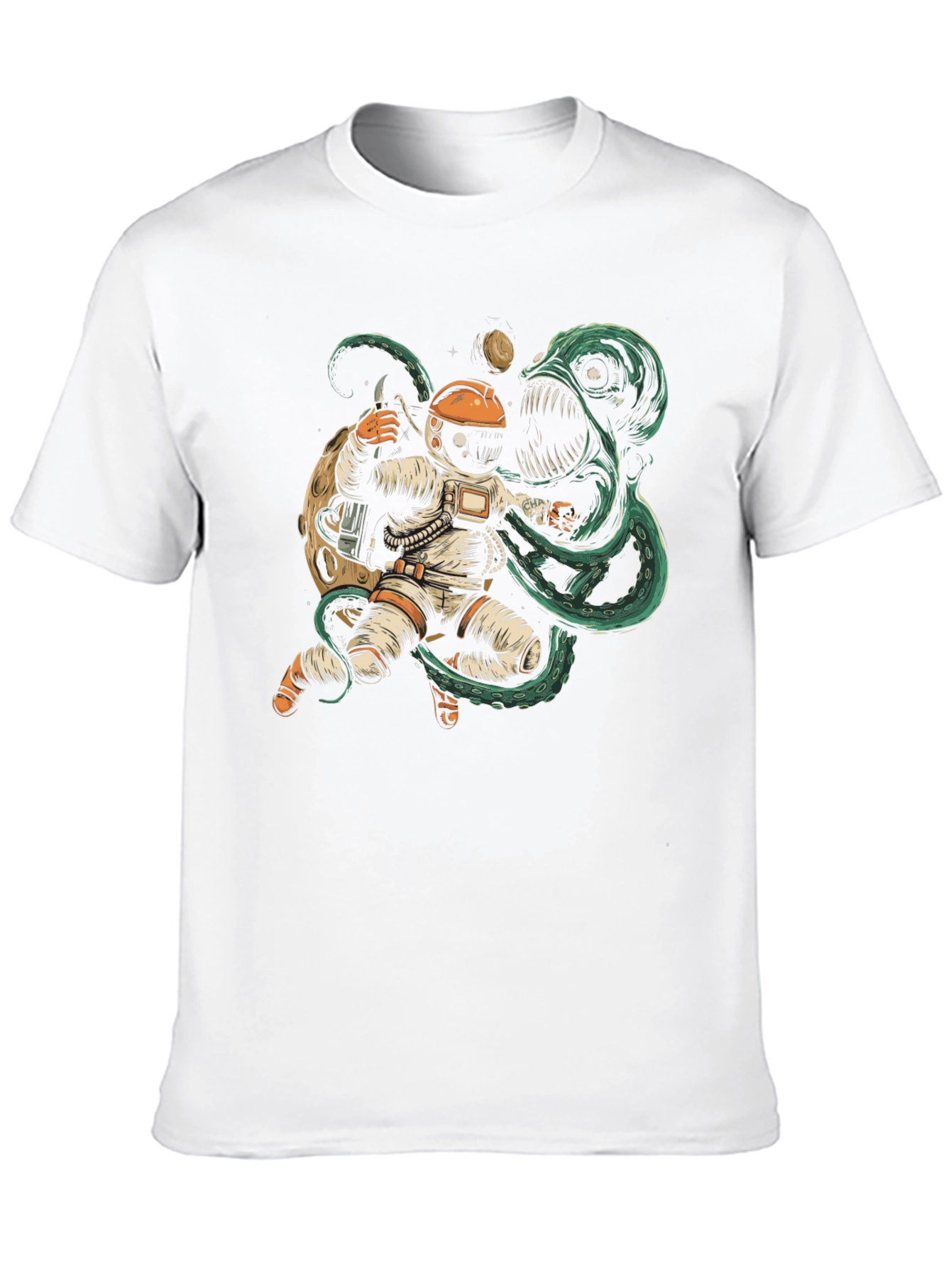 Astronaut vs Space Monster Graphic T-Shirt