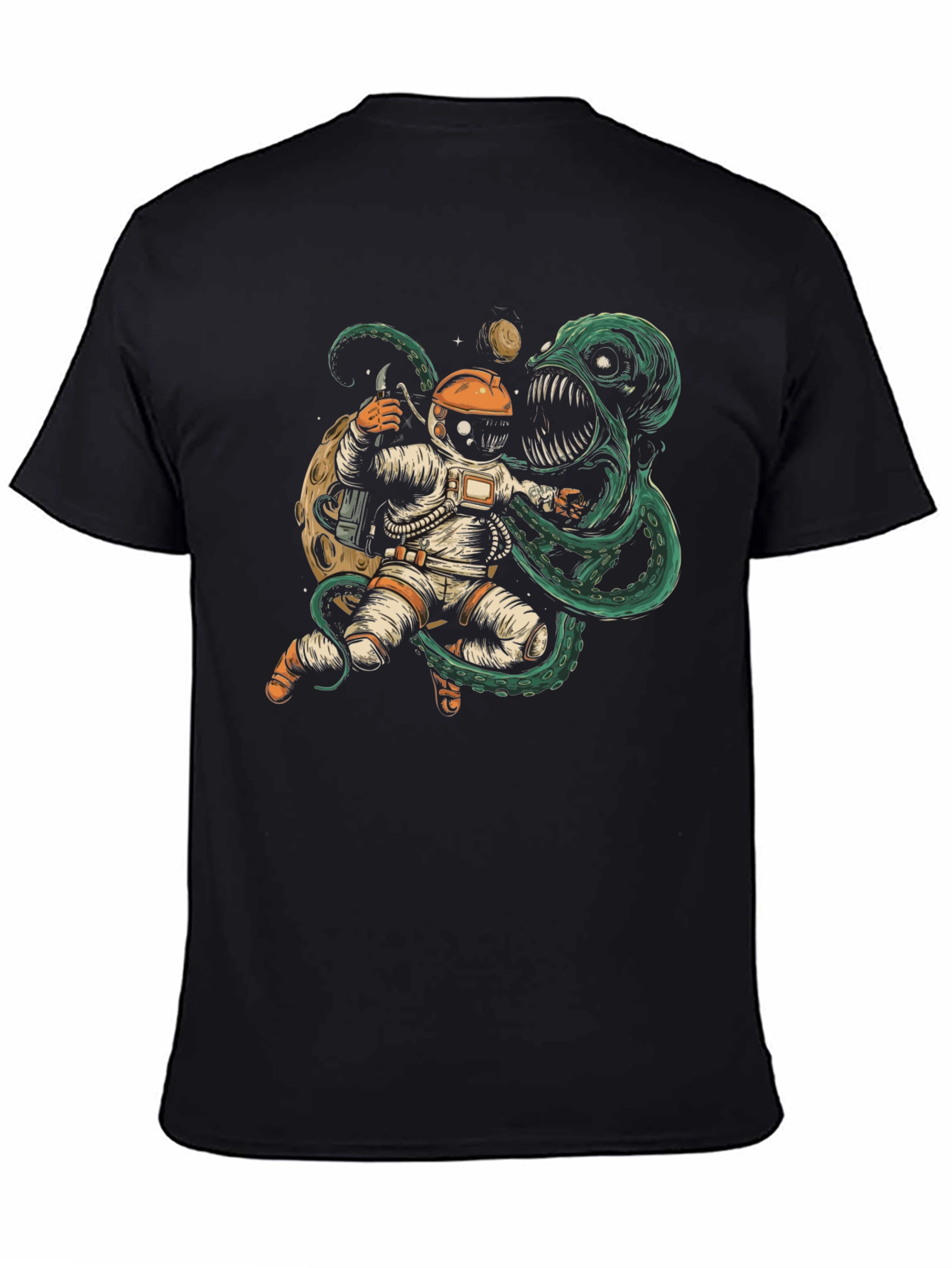 Astronaut vs Space Monster Graphic T-Shirt