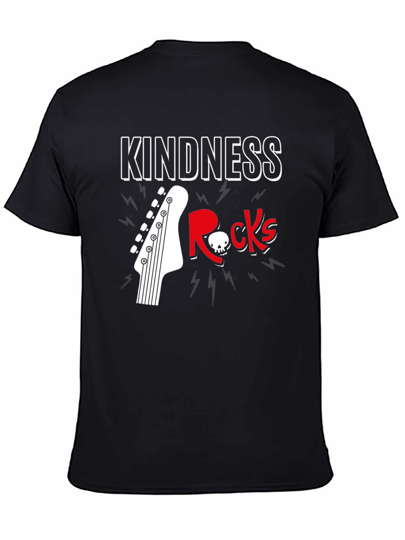 Kindness Rocks Graphic T-Shirt - Music & Skull Design