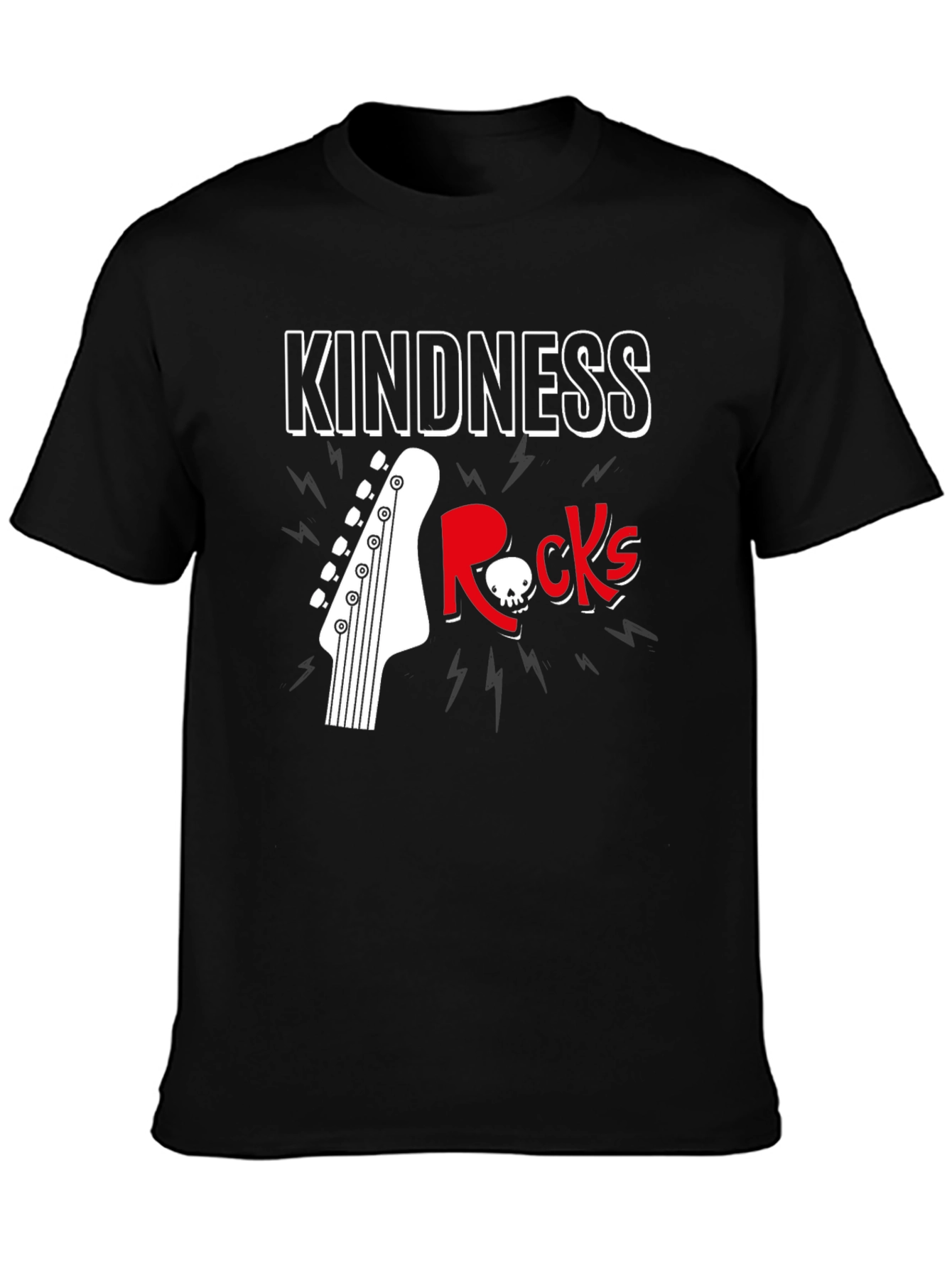 Kindness Rocks Graphic T-Shirt - Music & Skull Design