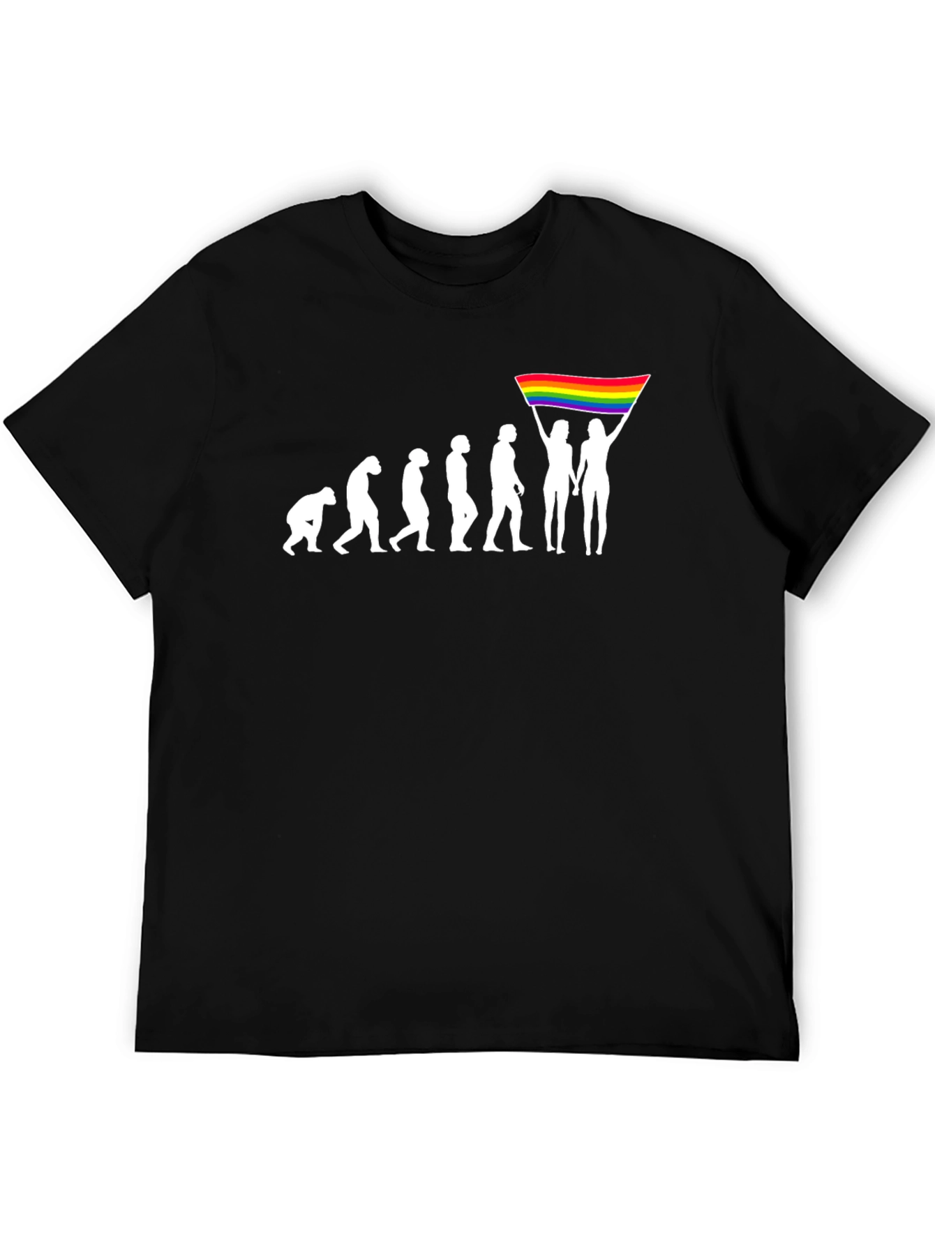 LGBTQ Evolution T-Shirt - Pride Flag