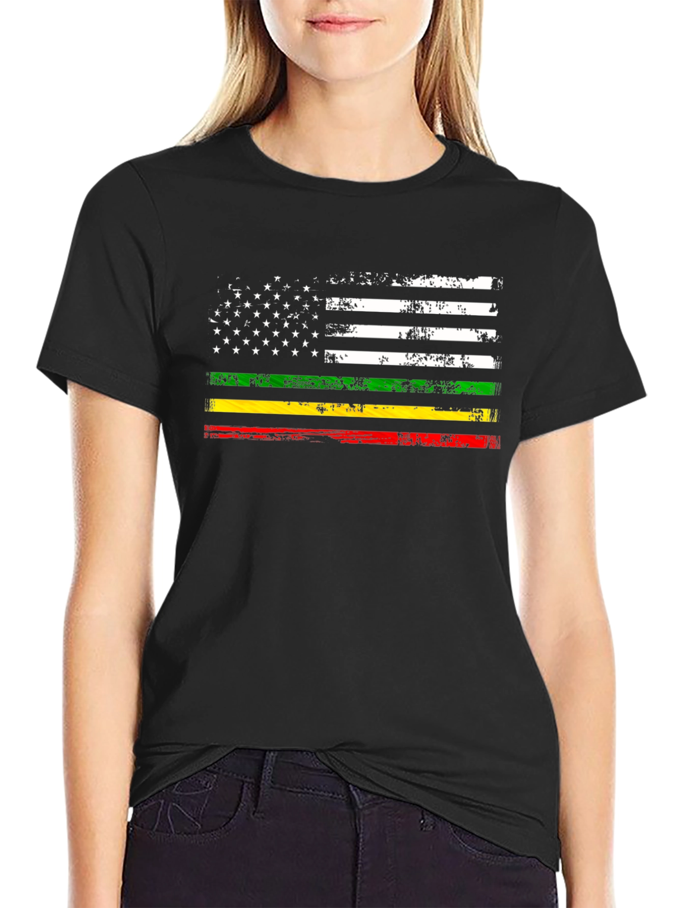 American Flag Support Graphic T-Shirt
